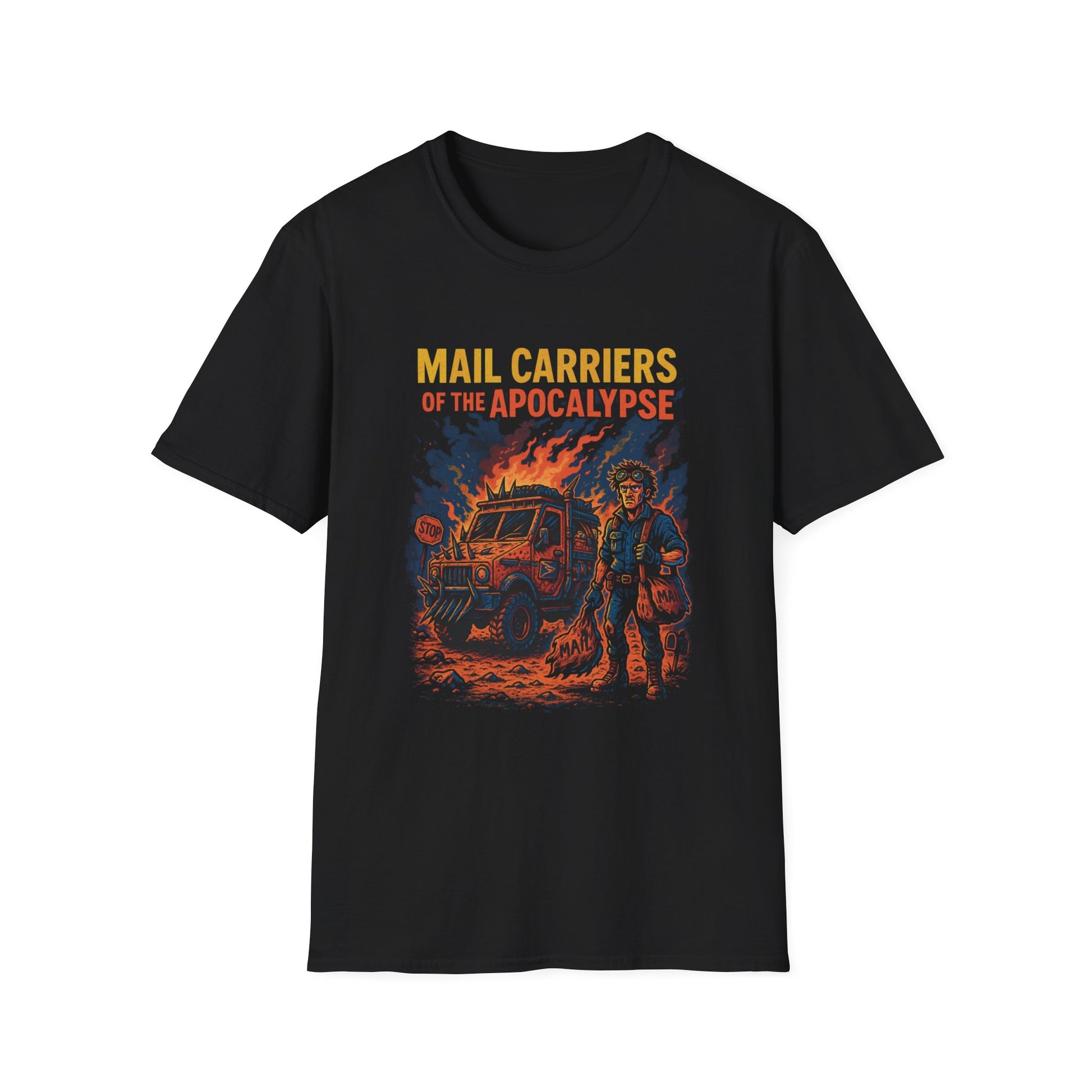 Mail Carriers of the Apocalypse Unisex T-Shirt | Funny Gift for Mailmen, Postman Humor, Apocalypse Theme, Casual Wear