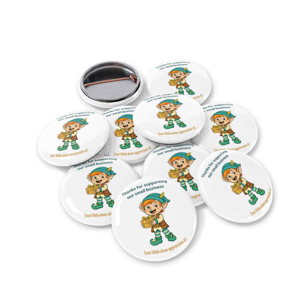 Round Pin Button — "Thanks for Supporting Our Small Business" Pin Back Buttons for Small Business Owners
