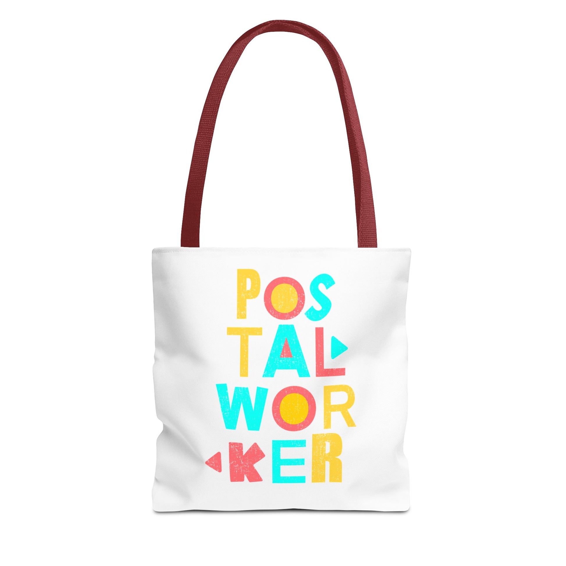 Postal Worker Tote Bag — Colorful Retro Typography Mail Carrier Gift