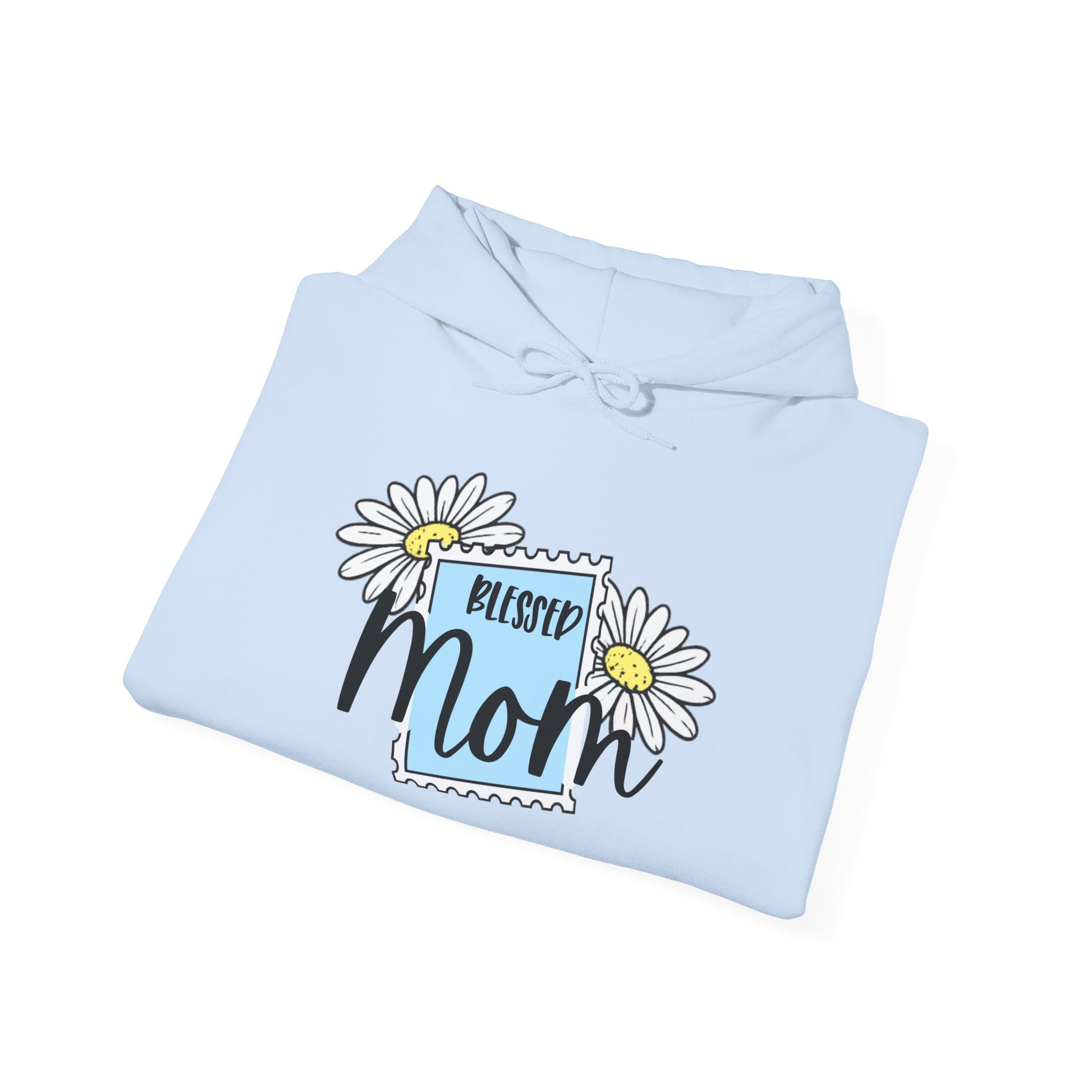 Blessed Mom Hoodie – Cute Mother’s Day Gift for Mom | Minimalist Stamp Design Mom Sweatshirt