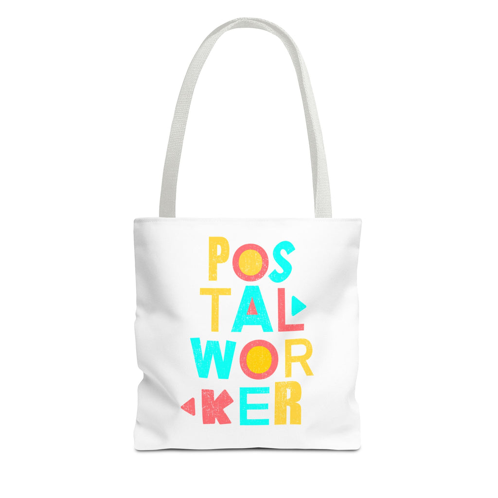 Postal Worker Tote Bag — Colorful Retro Typography Mail Carrier Gift