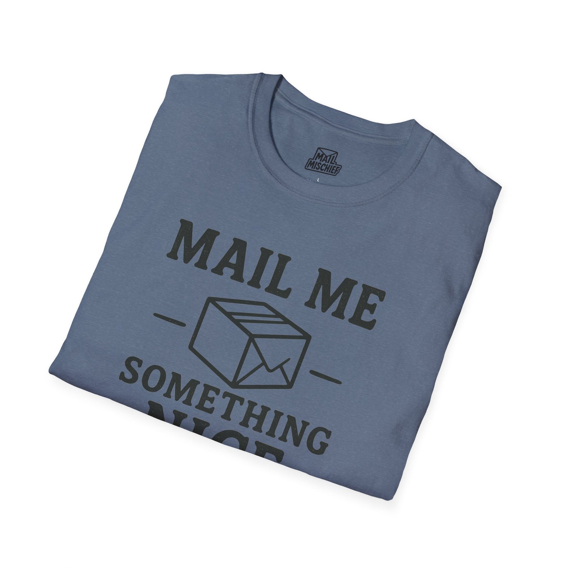 Mail Me Something Nice T-Shirt, Unisex Cute Tee, Gift for Friends, Postal Humor Shirt, Fun Casual Wear