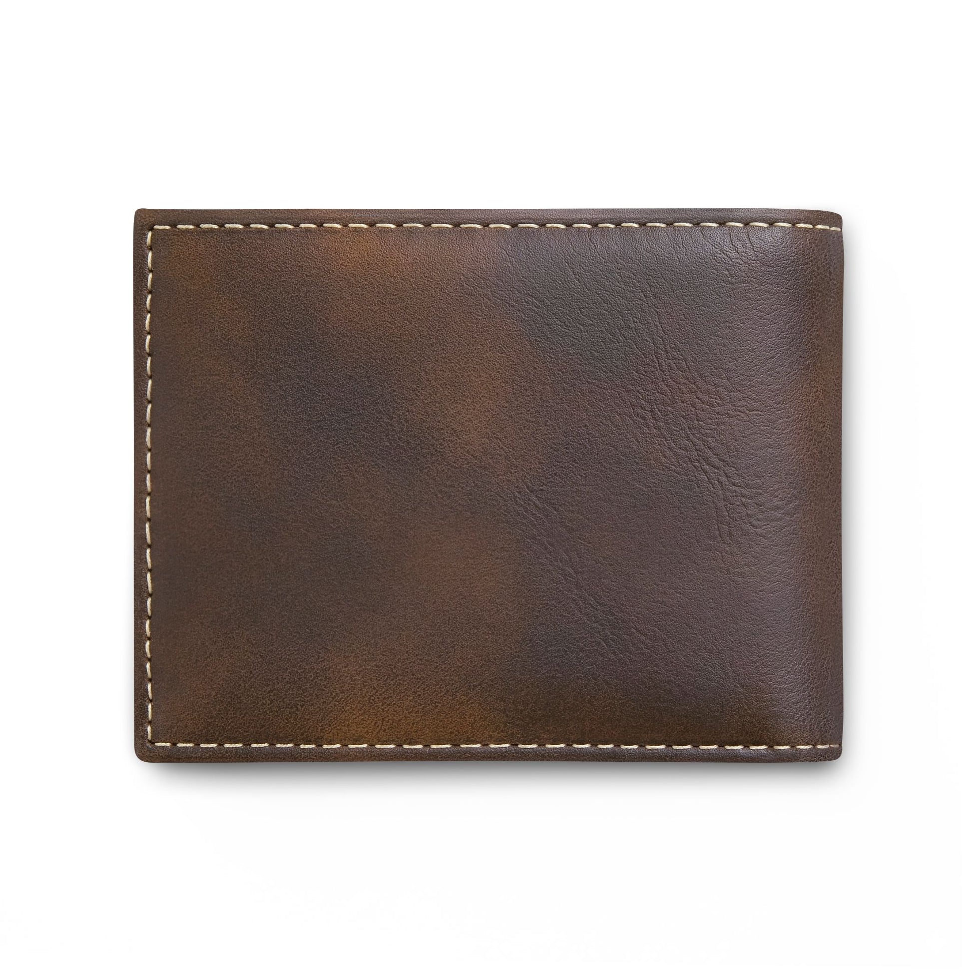 Weekend Route Bi-Fold Wallet — Hiker Silhouette Leather Card Wallet