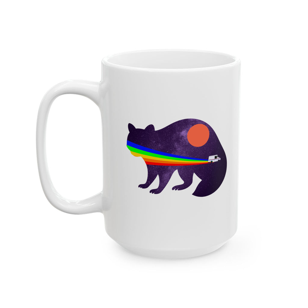 Retro Rainbow Elephant Mug, Unique Gift, Coffee Cup for Animal Lovers, Birthday Present, Home Décor, Fun Drinkware
