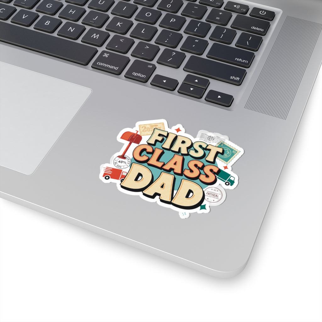 First-Class Dad Kiss-Cut Stickers