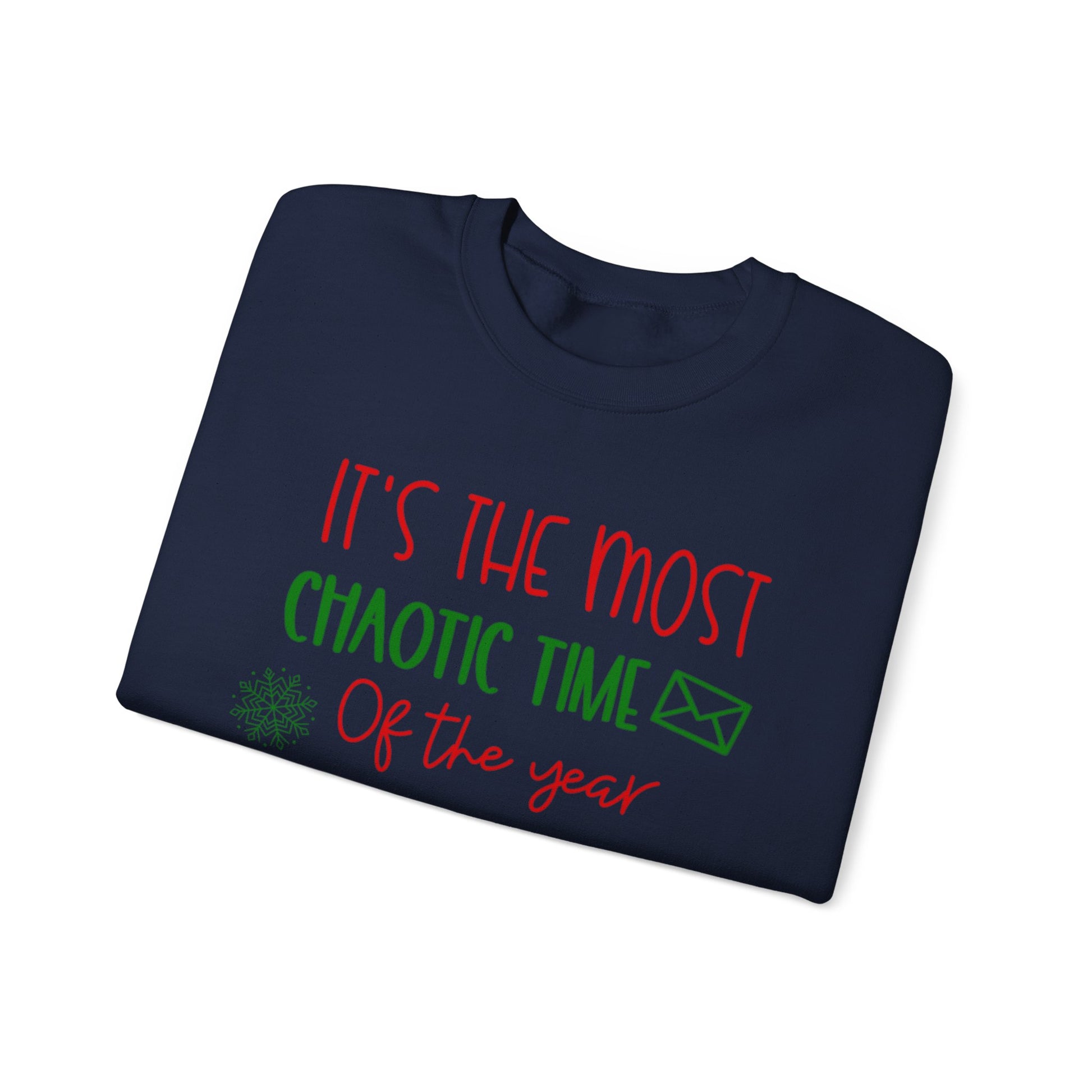 Unisex Holiday Postal Sweatshirt - 'It's the Most Chaotic Time of the Year', Holiday Gift, Christmas Sweater, Funny Sweatshirt, Casual Wear, [...]