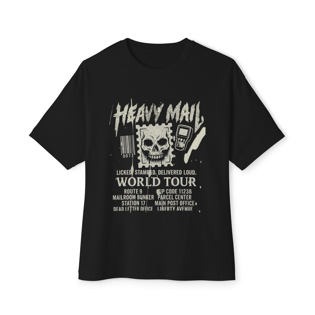 Heavy Mail World Tour Unisex Oversized Boxy Tee, Graphic Tee, Casual T-Shirt, Concert Merchandise, Unique Gift Idea, Streetwear Style