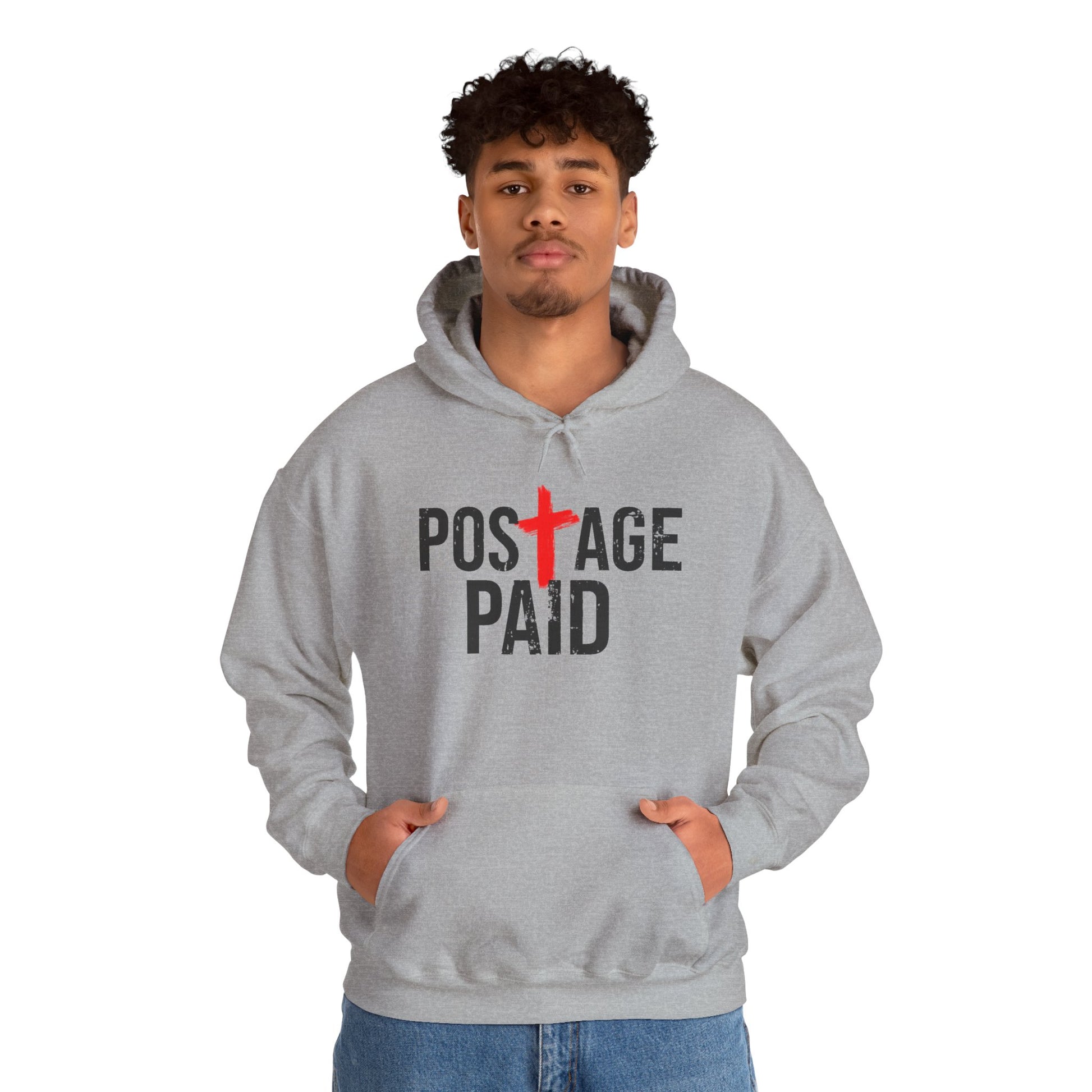Postage Paid Graphic Hoodie, Christian Hoody, Gifts for Postal Workers, Inspirational Gifts, Inspirational Hoody.