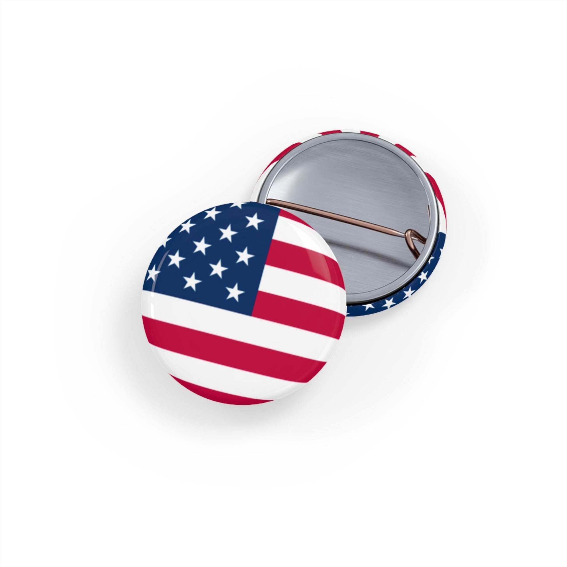 American Flag Round Pin — USA Patriot Button for Jackets, Backpacks & 4th of July