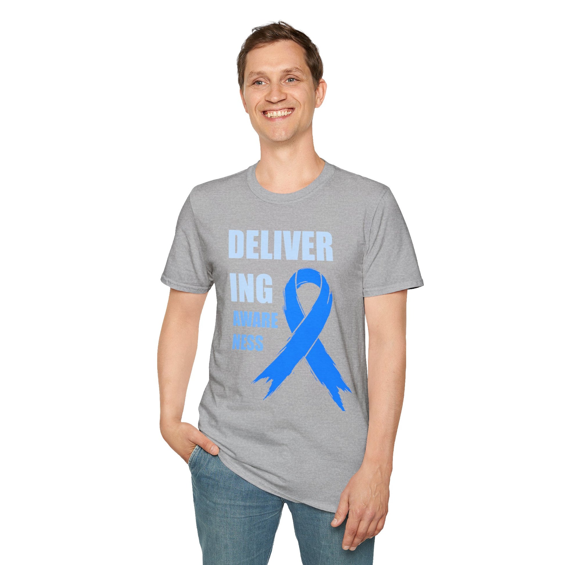 Prostate Cancer Awareness Shirt – Delivering Awareness Light Blue Ribbon Support Tee