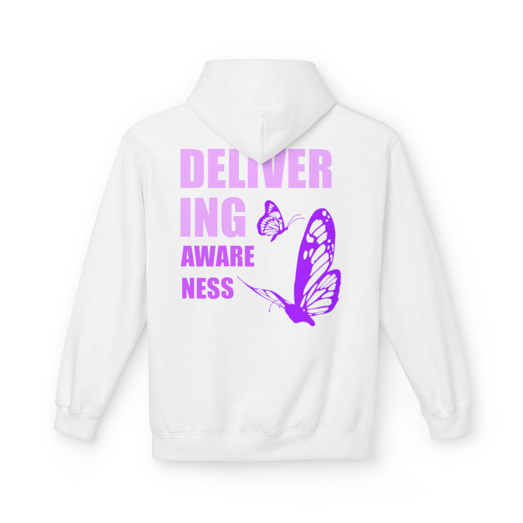 Delivering Awareness Butterfly Hoodie — Lupus Awareness Purple Butterfly Hoodie
