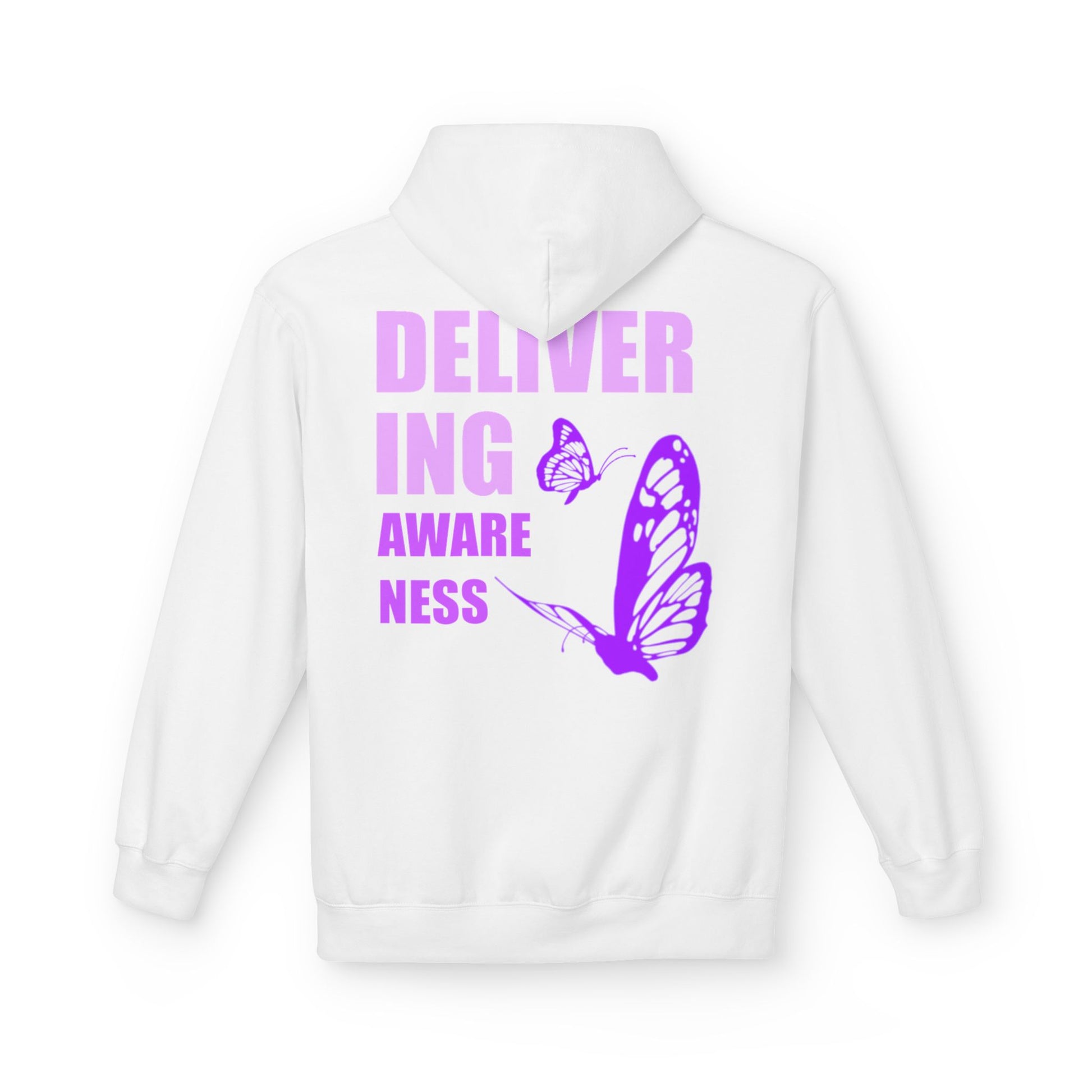 Delivering Awareness Butterfly Hoodie — Lupus Awareness Purple Butterfly Hoodie