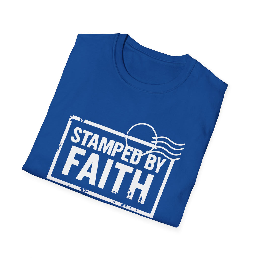 “Stamped By Faith” Faith-Inspired Unisex Soft style T-Shirt, Casual Wear, Gift for Believers, Faith-Based Apparel, Perfect for Everyday, Christian Apparel