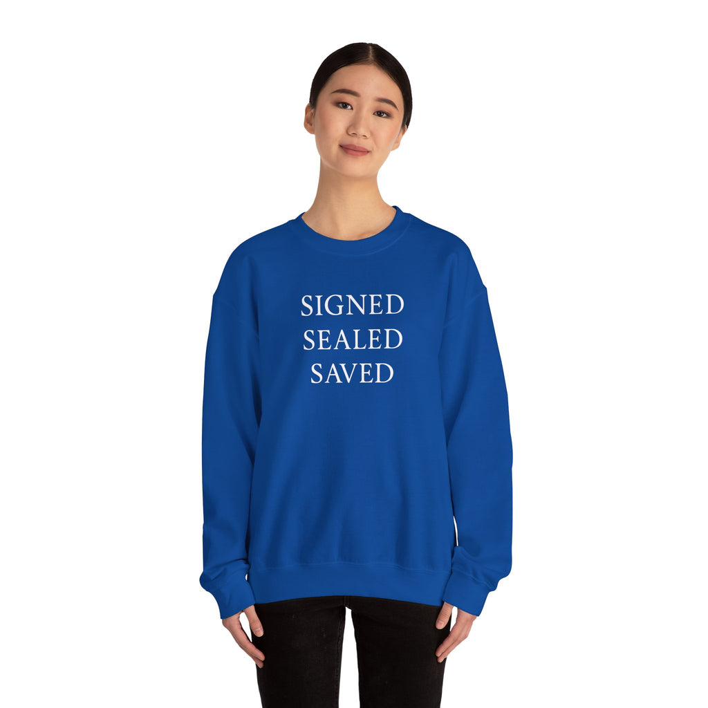 Signed Sealed Saved Crewneck Sweatshirt, Postal Workers Sweatshirts, Christian Sweatshirts, Gifts For Postal Workers, Gift Ideas.