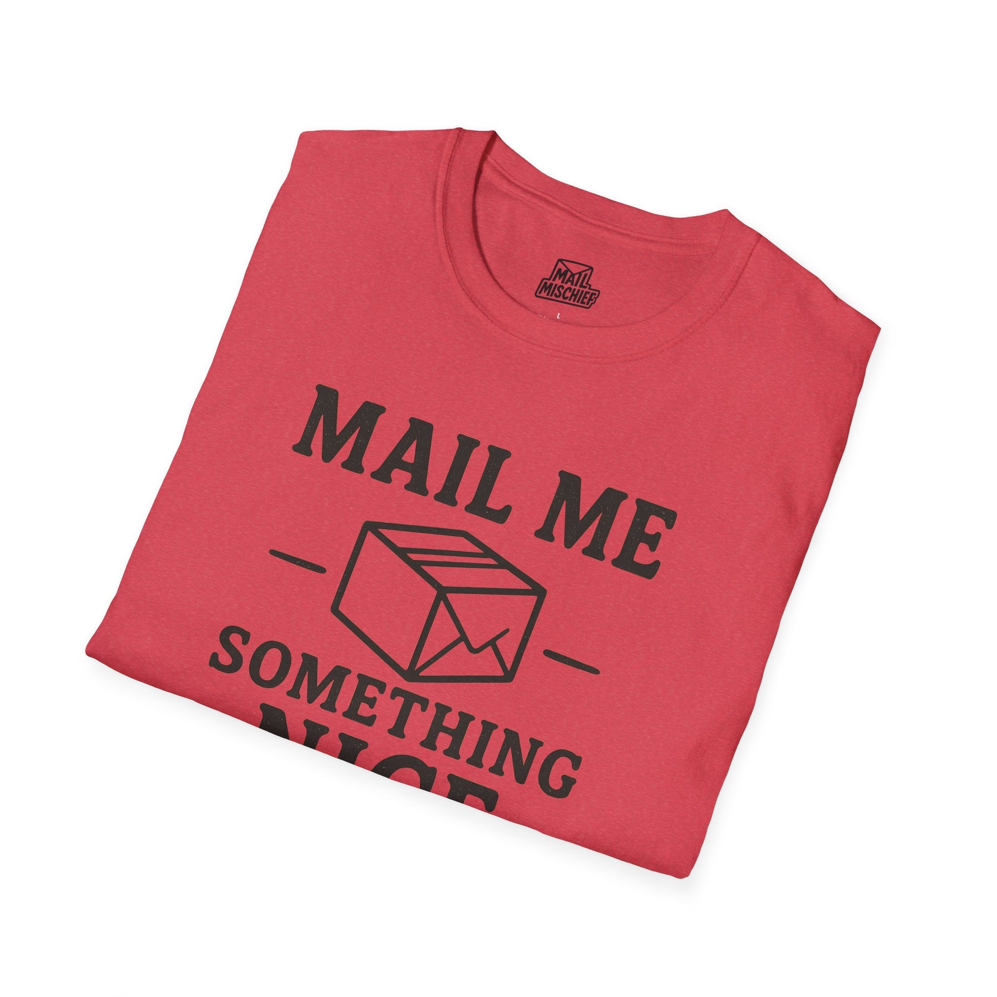 Mail Me Something Nice T-Shirt, Unisex Cute Tee, Gift for Friends, Postal Humor Shirt, Fun Casual Wear