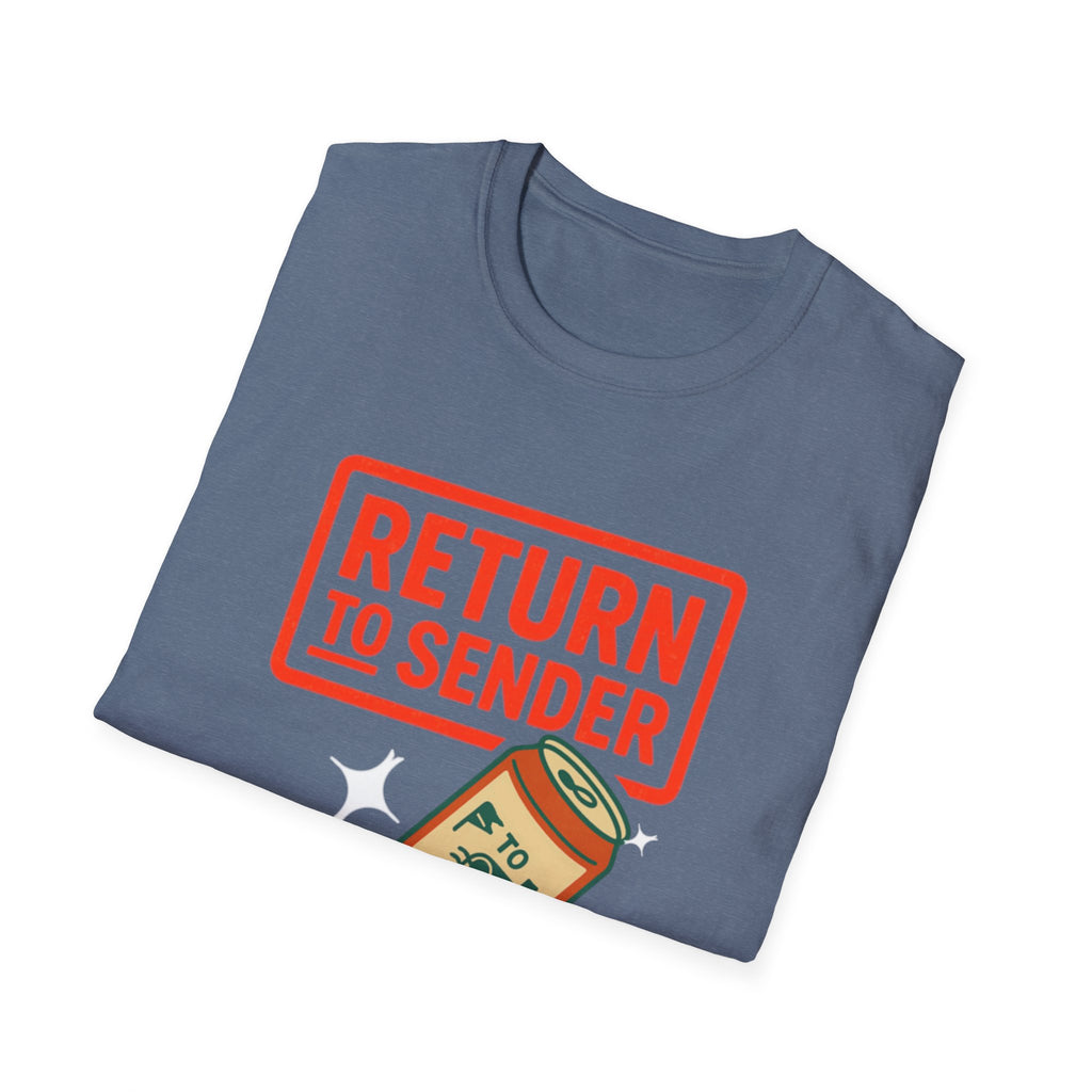 Return to Sender Graphic Tee, Quirky Gift for Beer Lovers, Fun Casual Wear, Unisex Humor T-Shirt, Everyday Comfort Shirt