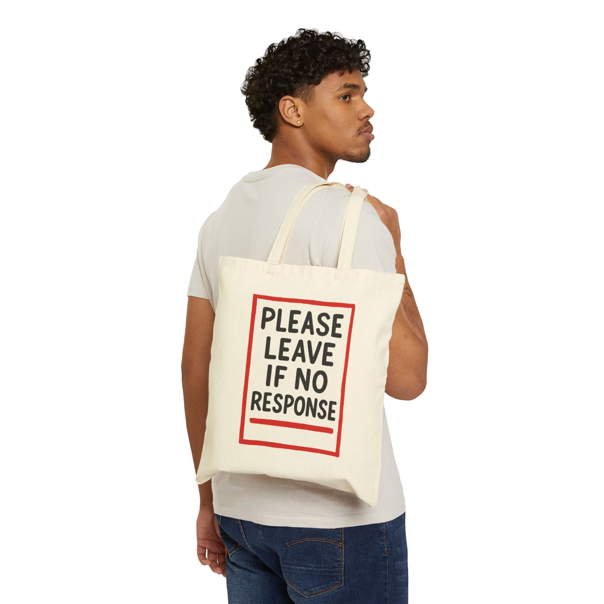 Please Leave Humorous Cotton Canvas Tote Bag - Eco-Friendly Grocery, Beach, Shopping, Gift, Birthday