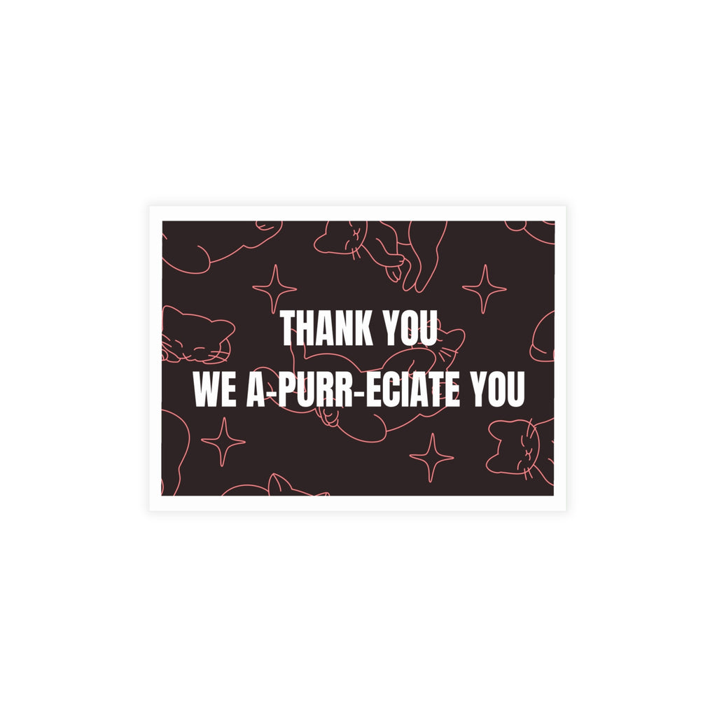 Funny Thank You Card Insert | Cat Pun Packaging Card | Small Business Thank You Insert | “We A-Purr-eciate You” | Cute Cat Branding Card