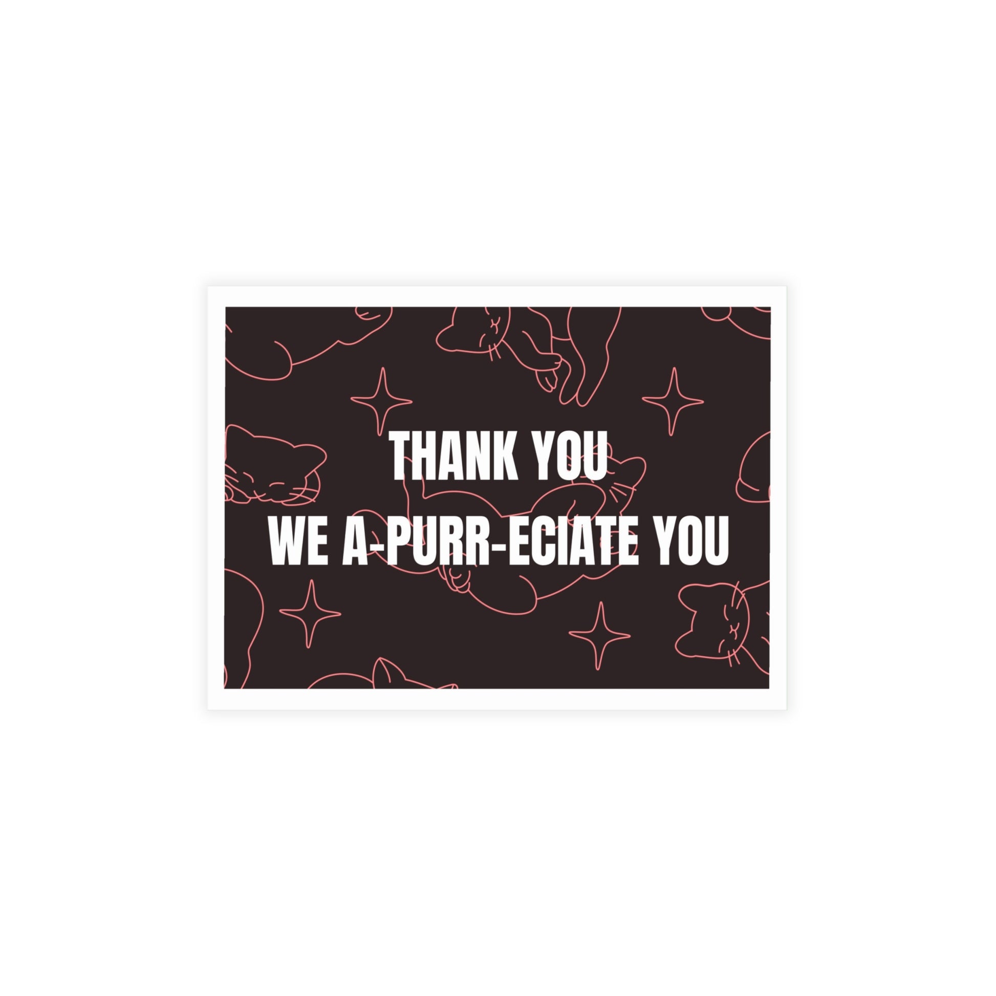 Funny Thank You Card Insert | Cat Pun Packaging Card | Small Business Thank You Insert | “We A-Purr-eciate You” | Cute Cat Branding Card