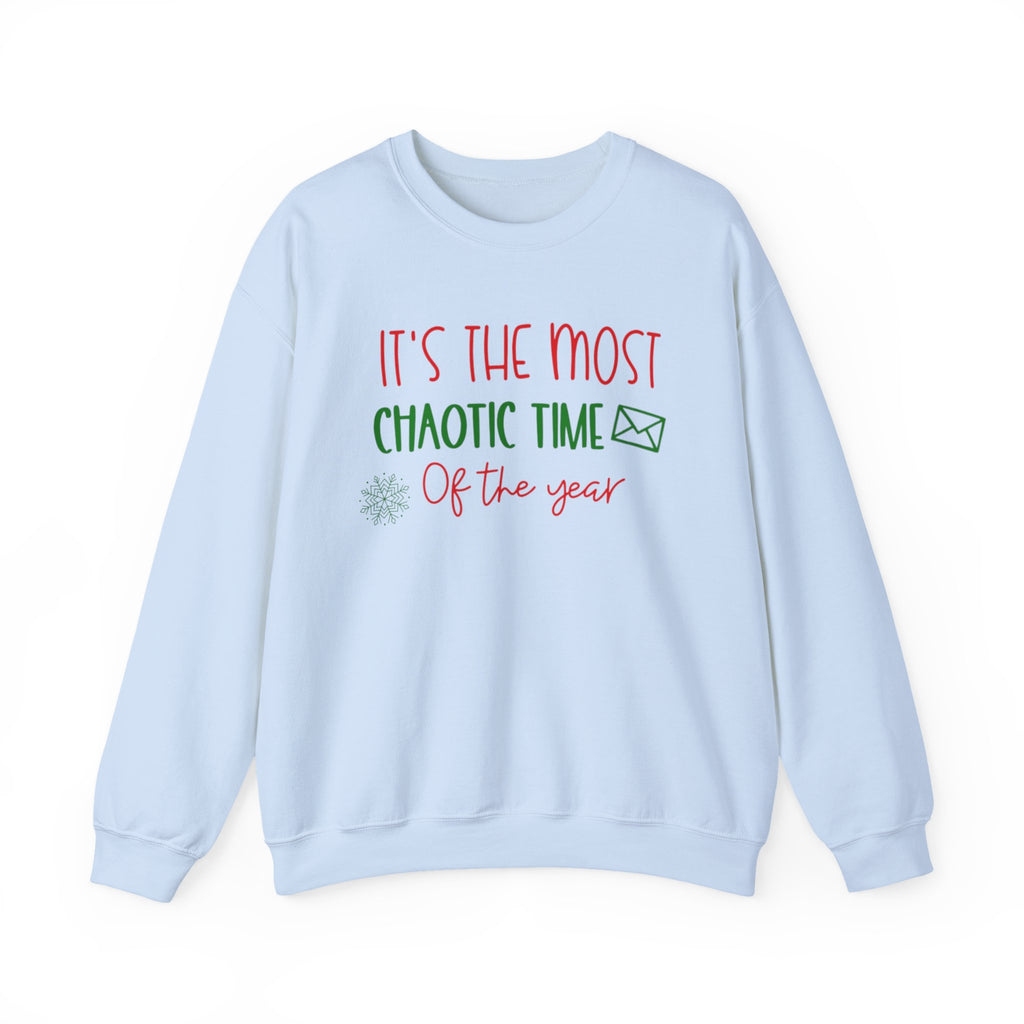 Unisex Holiday Postal Sweatshirt - 'It's the Most Chaotic Time of the Year', Holiday Gift, Christmas Sweater, Funny Sweatshirt, Casual Wear, [...]