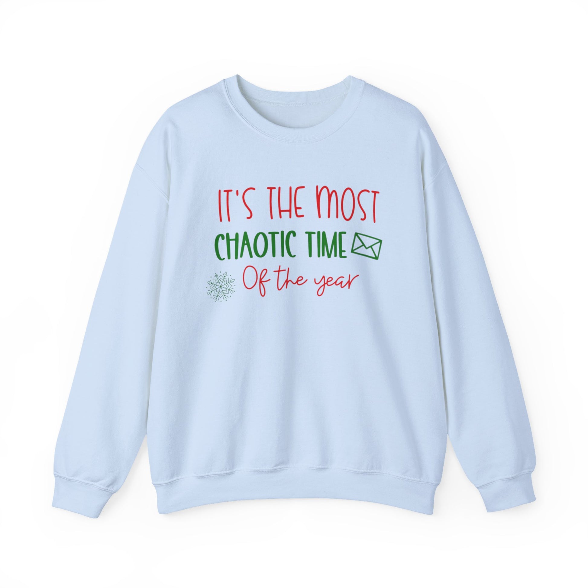 Unisex Holiday Postal Sweatshirt - 'It's the Most Chaotic Time of the Year', Holiday Gift, Christmas Sweater, Funny Sweatshirt, Casual Wear, [...]