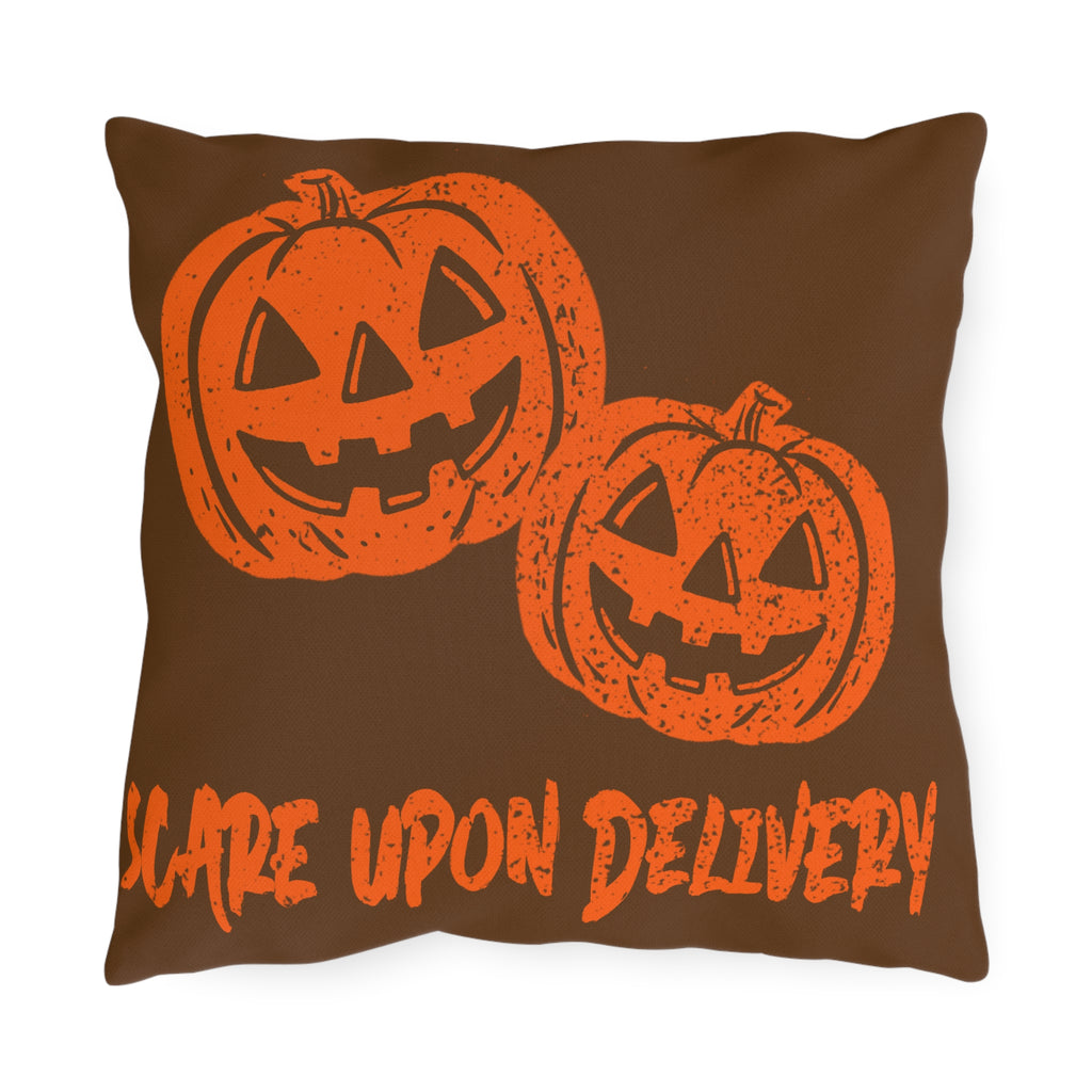 Halloween Outdoor Throw Pillows, Fall Decor, Seasonal Pillow, Scare Upon Delivery, Autumn Home Accent, Cozy Outdoor Vibe, Halloween Decor
