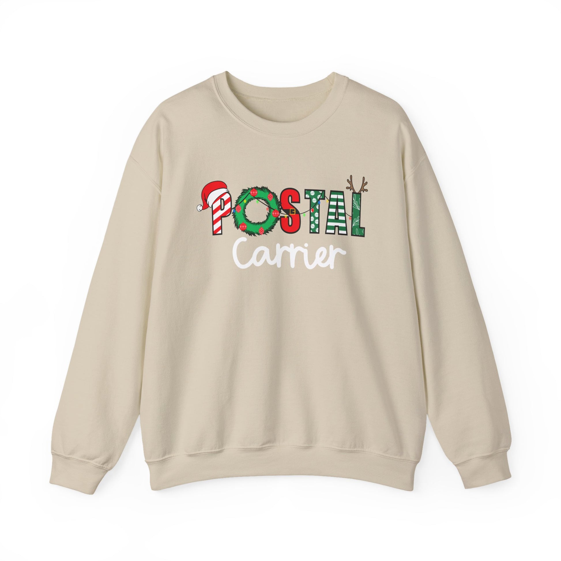 Festive Holiday Postal Carrier Sweatshirt, Cozy Crewneck for Mail Lovers, Holiday Apparel, Christmas Gift, Unisex Sweater