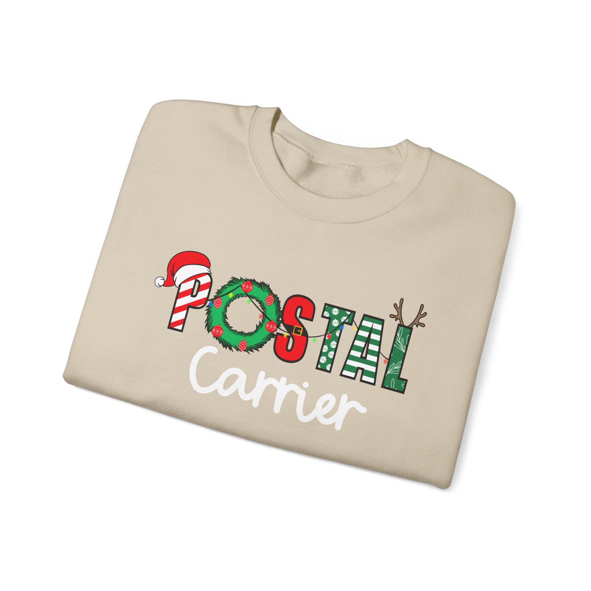Festive Holiday Postal Carrier Sweatshirt, Cozy Crewneck for Mail Lovers, Holiday Apparel, Christmas Gift, Unisex Sweater