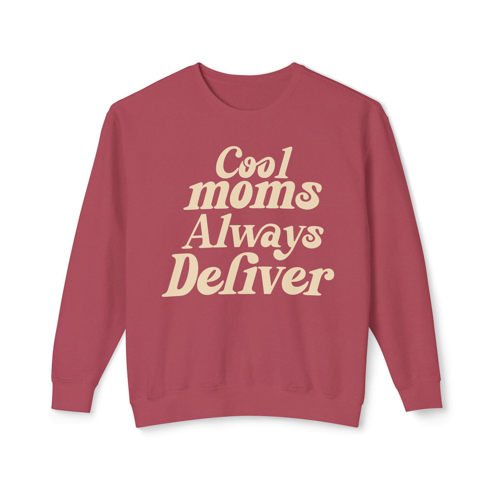 Cool Moms Always Deliver Crewneck Sweatshirt – Funny Mom Sweatshirt, Cute Mother’s Day Gift, Cozy Women’s Pullover, Delivery Worker Gift