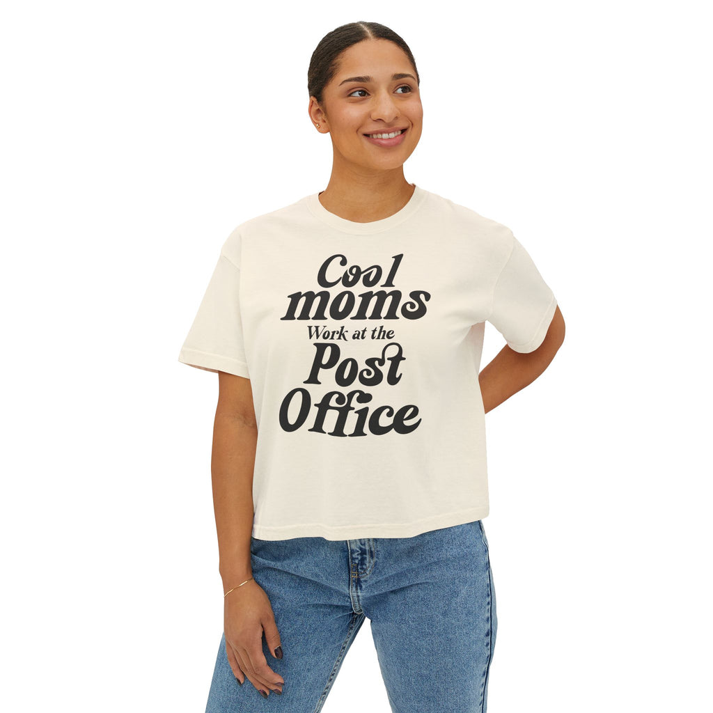 Cool Moms Work at the Post Office Boxy Tee – Funny Mail Worker Shirt, Postal Mom Gift, Cute Delivery Worker T-Shirt, Relaxed Fit Women’s Tee