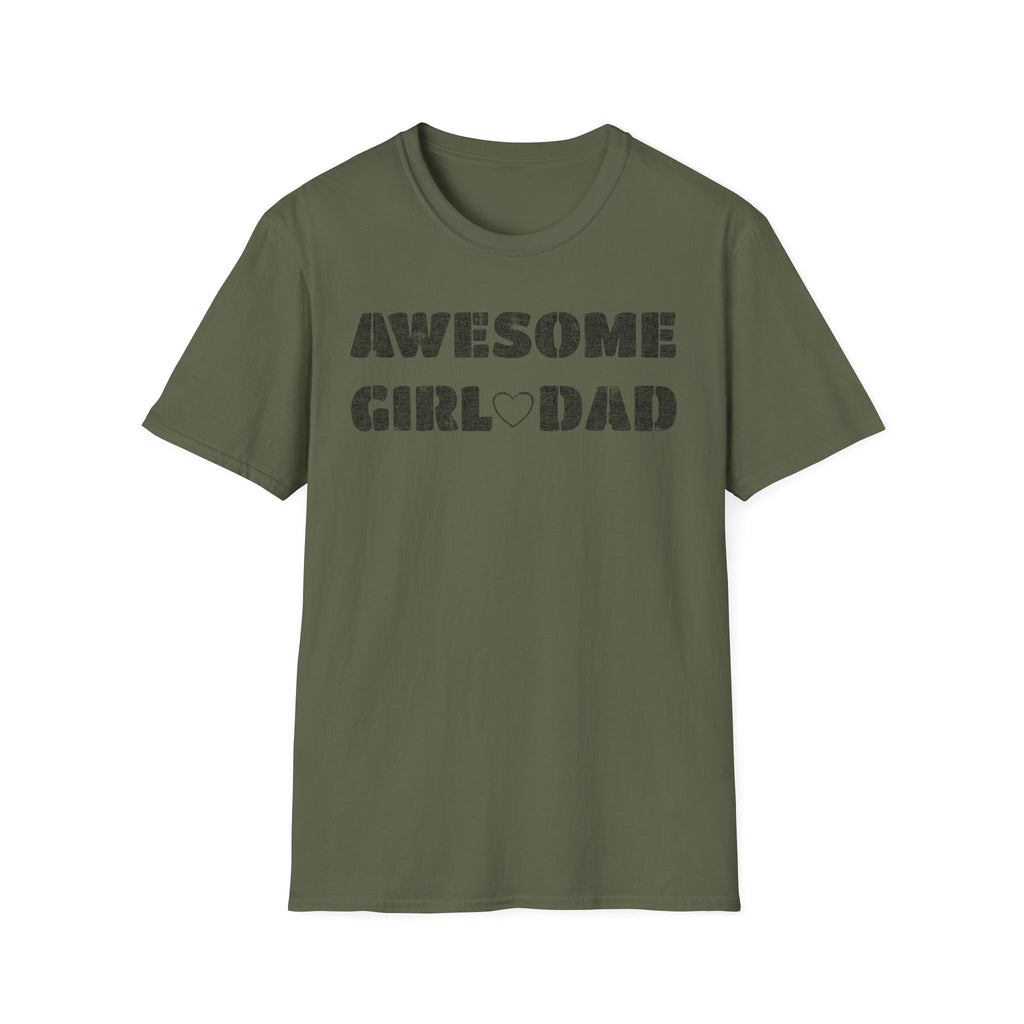 Awesome Girl Dad T-Shirt — Vintage Stencil Father’s Day Tee