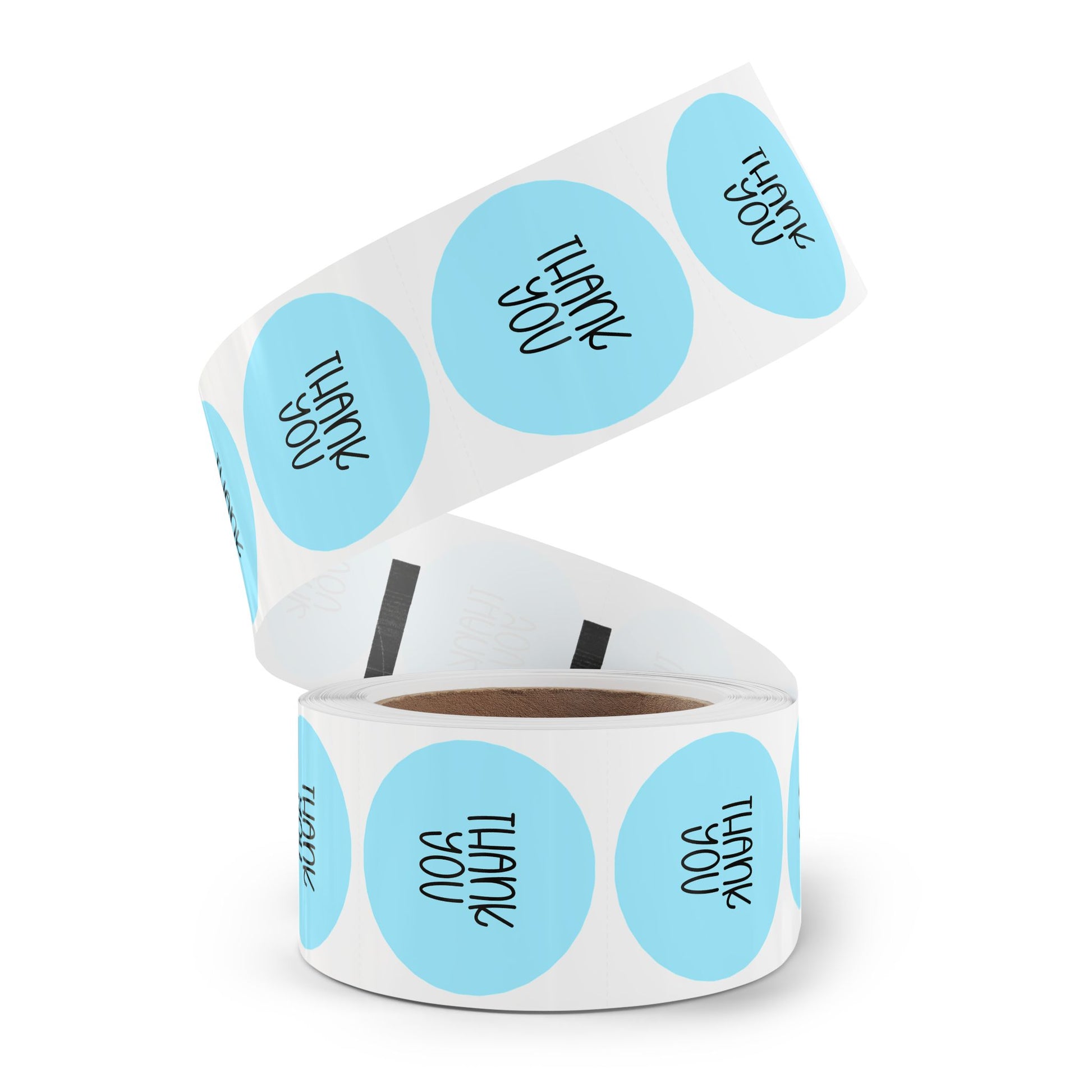 Thank You Sticker Rolls — Blue Sticker Roll for Packaging & Shipping Gifts