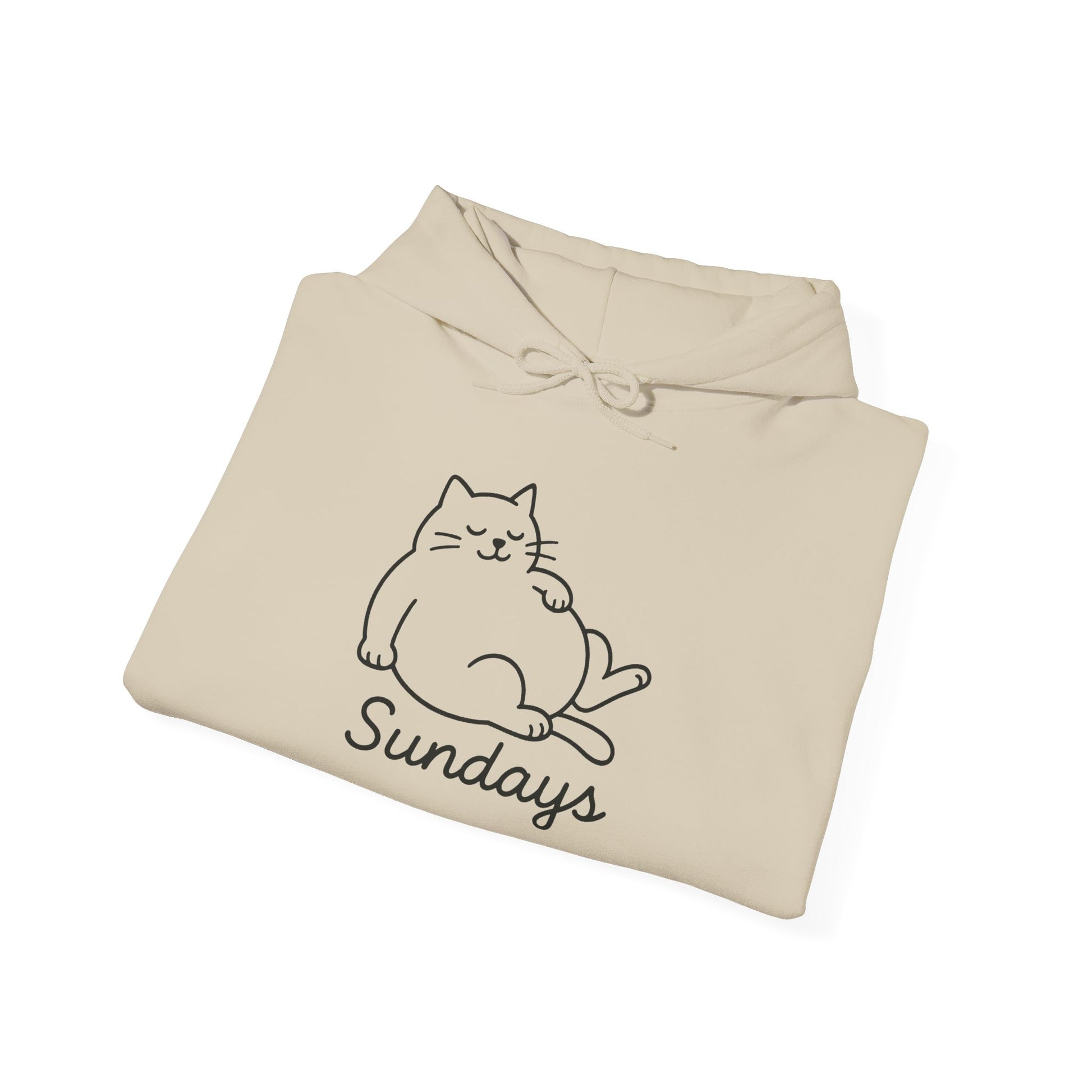 Cozy Cat Design Hoodie, Perfect for Cat Lovers, Chill Sundays, Gift for Pet Owners, Relaxed Weekend Style, Unisex Sweatshirt