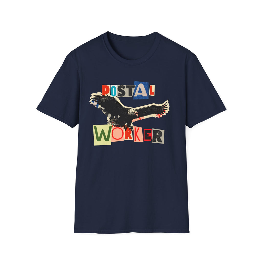 Postal Worker T-Shirt — Retro Collage Eagle Design