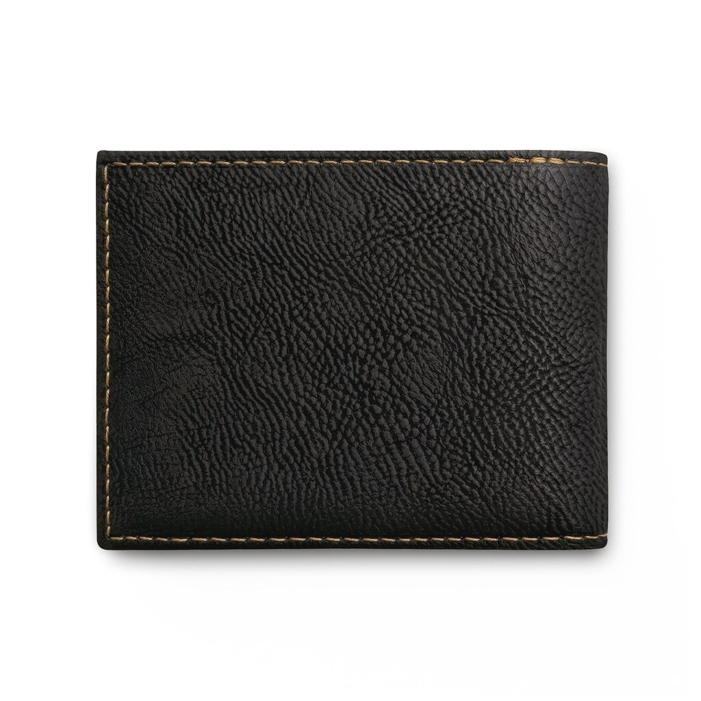 Weekend Route Bi-Fold Wallet — Hiker Silhouette Leather Card Wallet