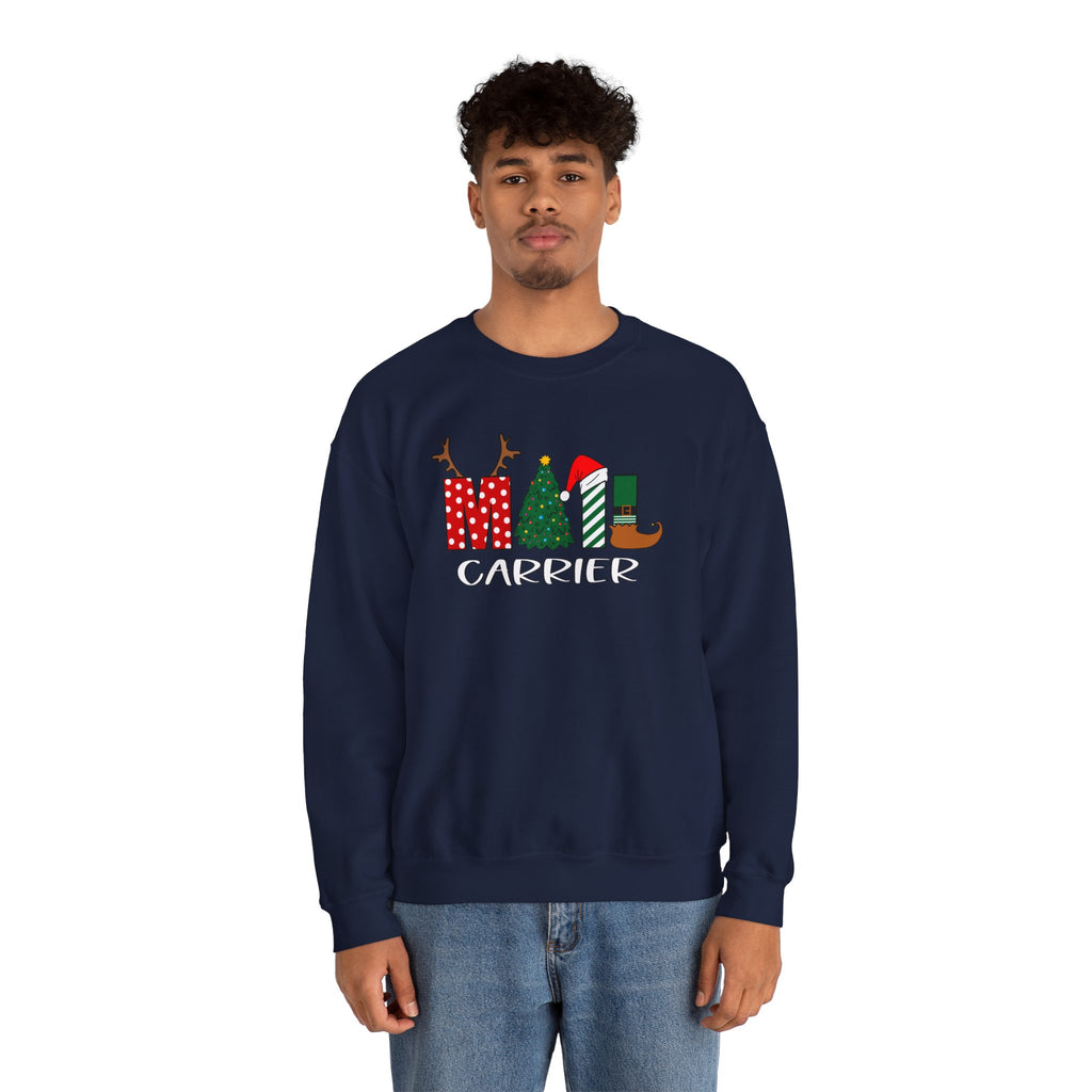 Festive Mail Carrier Sweatshirt, Holiday Gifts For Mail Carriers, Sweatshirts For Mail Carriers.