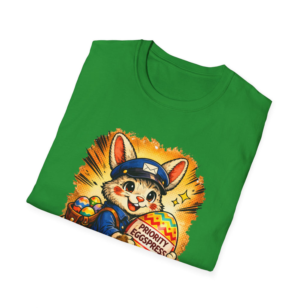 Easter Bunny Mail Carrier T‑Shirt – Cute Postal Bunny with Priority Eggspress Graphic