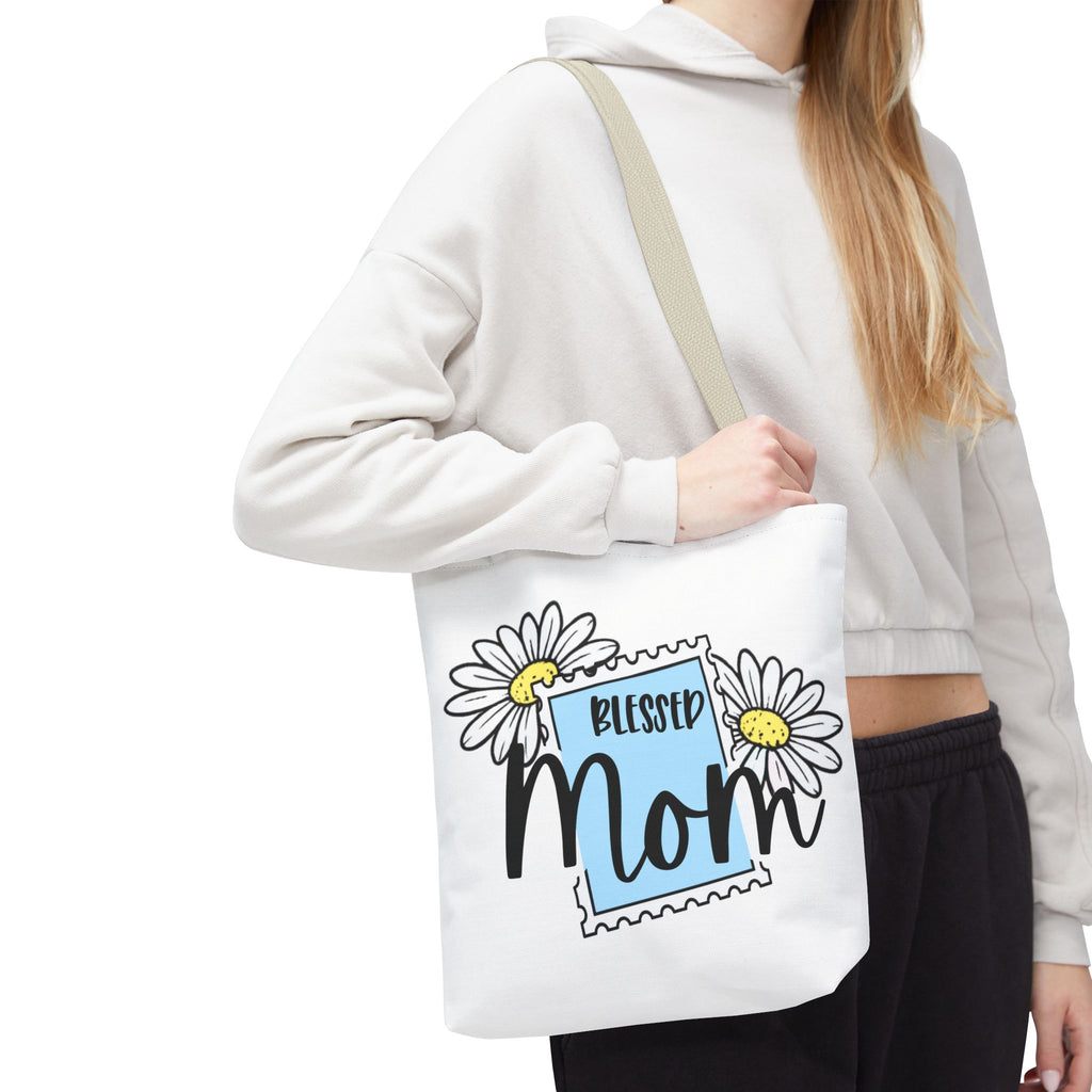 Blessed Mom Daisy Tote Bag — Floral Mother's Day Canvas Tote