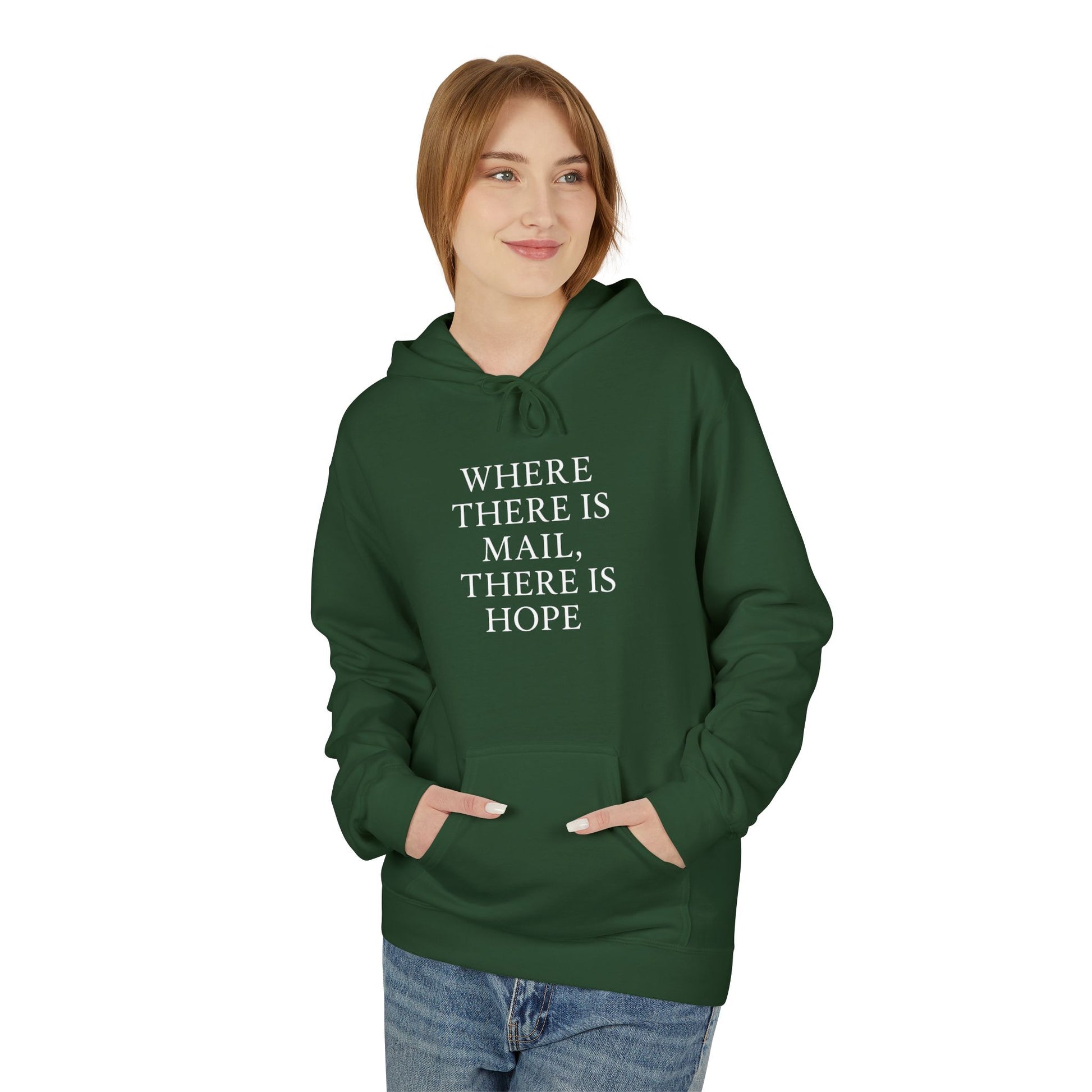 Where There Is Mail There Is Hope Design Unisex Fleece Hoodie, Christian Hoody, Postal Hoody, Gifts For Postal Workers.