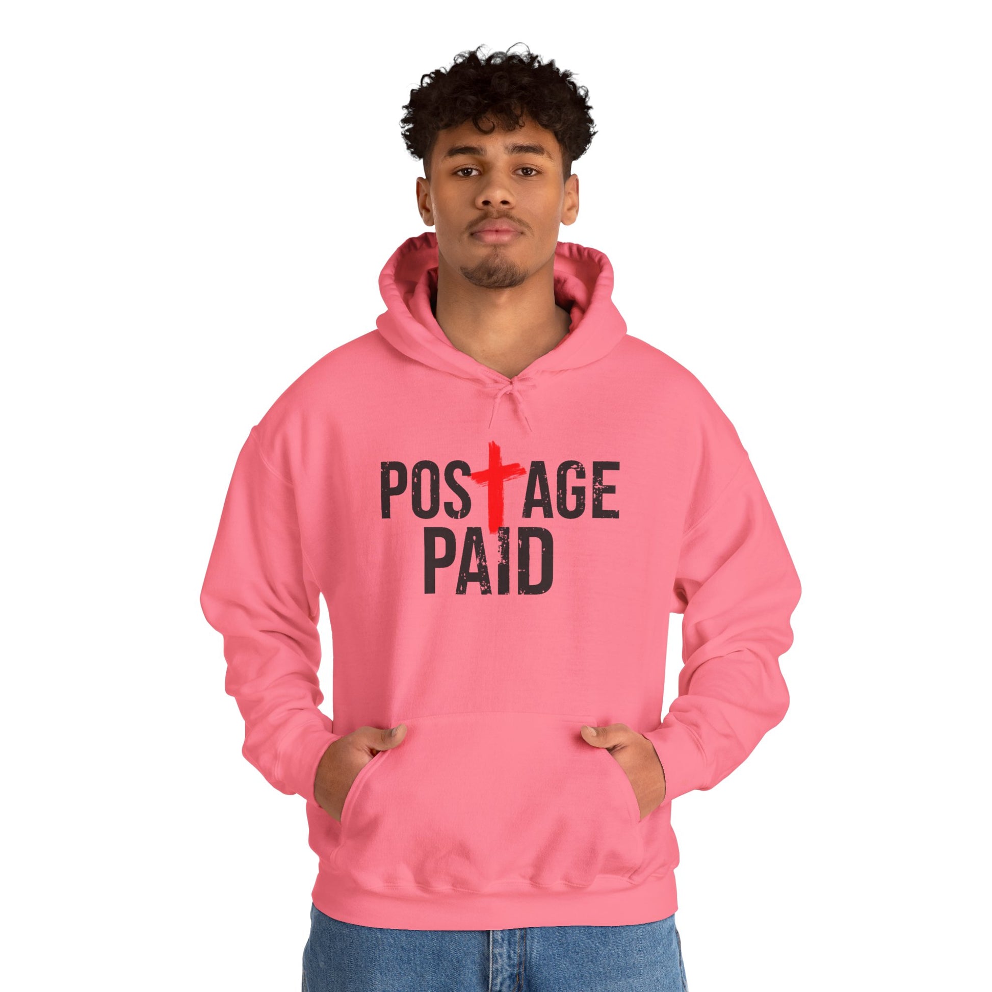 Postage Paid Graphic Hoodie, Christian Hoody, Gifts for Postal Workers, Inspirational Gifts, Inspirational Hoody.
