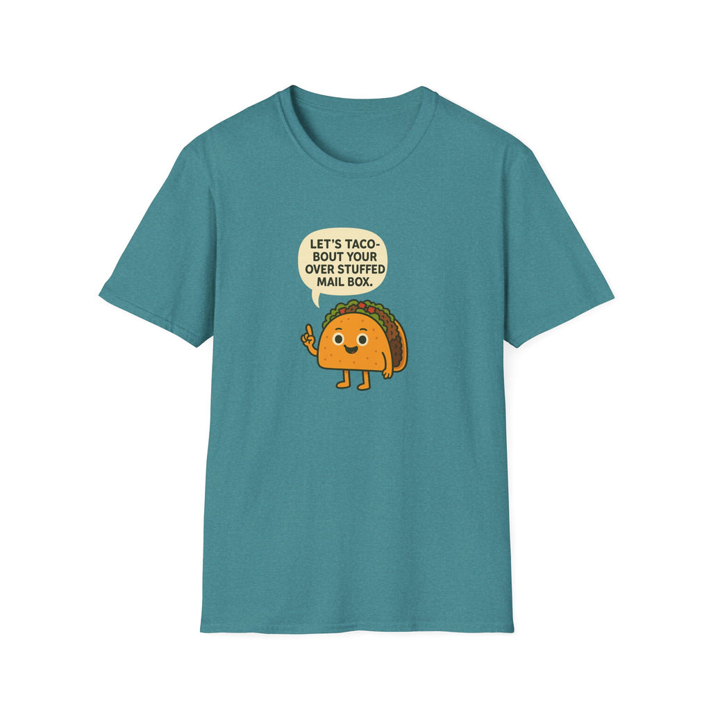 Let's Taco 'Bout It Unisex Softstyle T-Shirt | Fun Foodie Tee for Taco Lovers, Perfect Gift for Birthdays, Taco Tuesday, or Food Events
