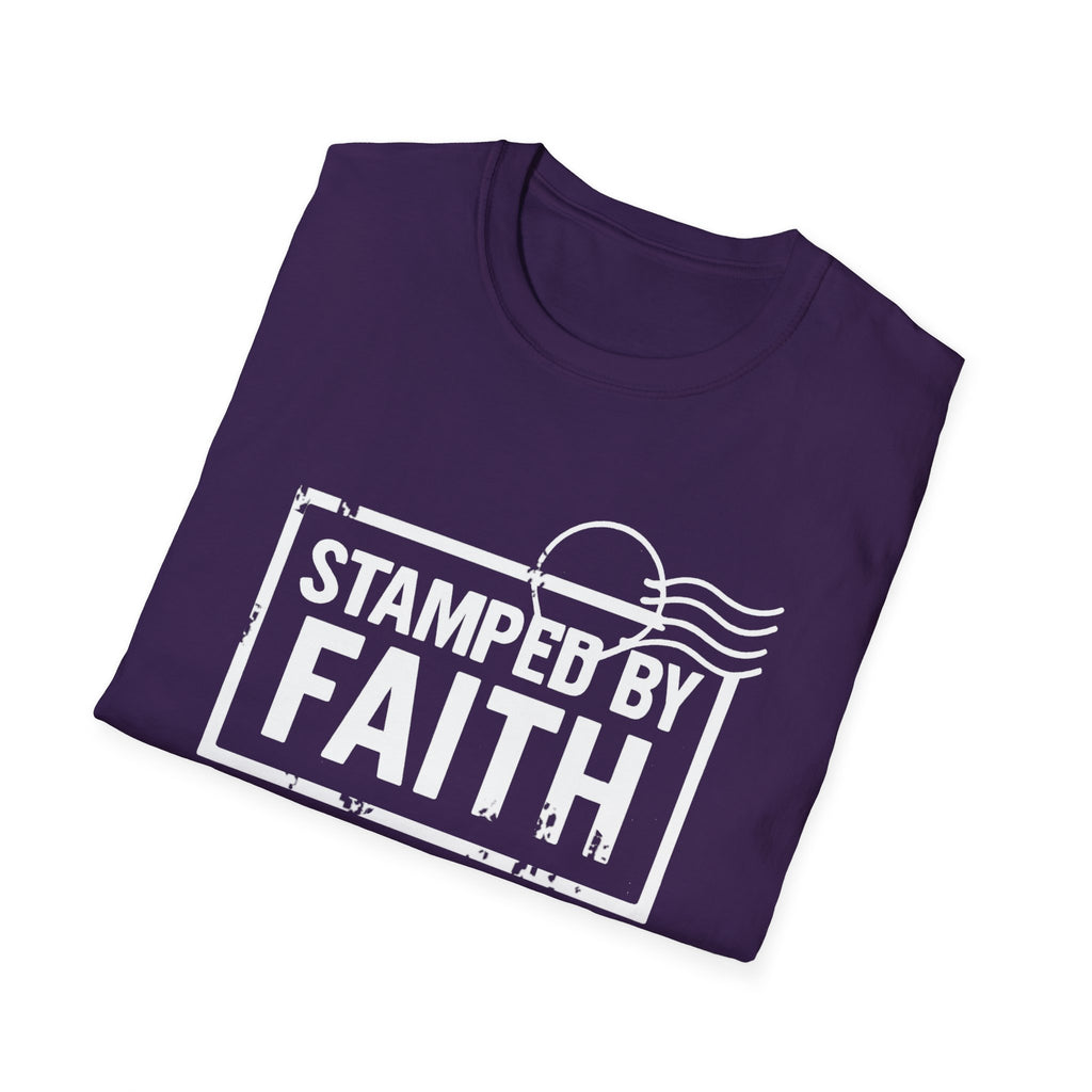 “Stamped By Faith” Faith-Inspired Unisex Soft style T-Shirt, Casual Wear, Gift for Believers, Faith-Based Apparel, Perfect for Everyday, Christian Apparel