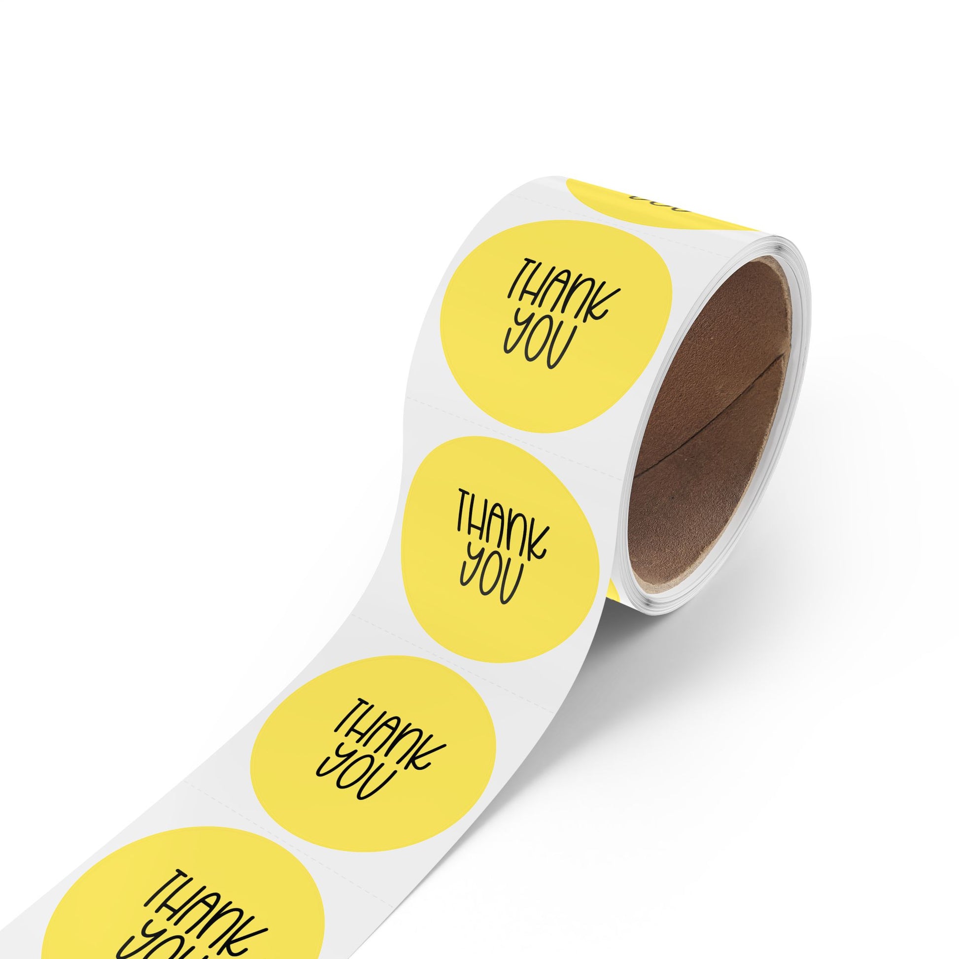 Thank You Sticker Roll – Yellow “Thank You” Sticker Roll For Packaging & Shipping