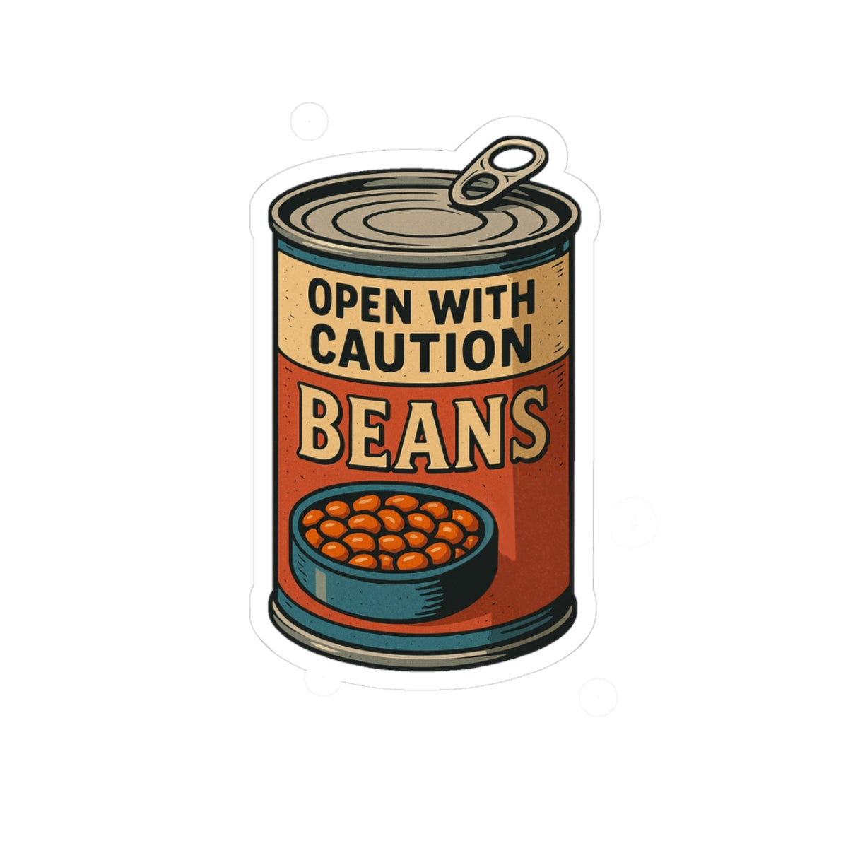 Funny Beans Caution Stickers, Perfect for Laptops, Notebooks, Gift for Foodies, Kitchen Decor, Unique Art Supplies