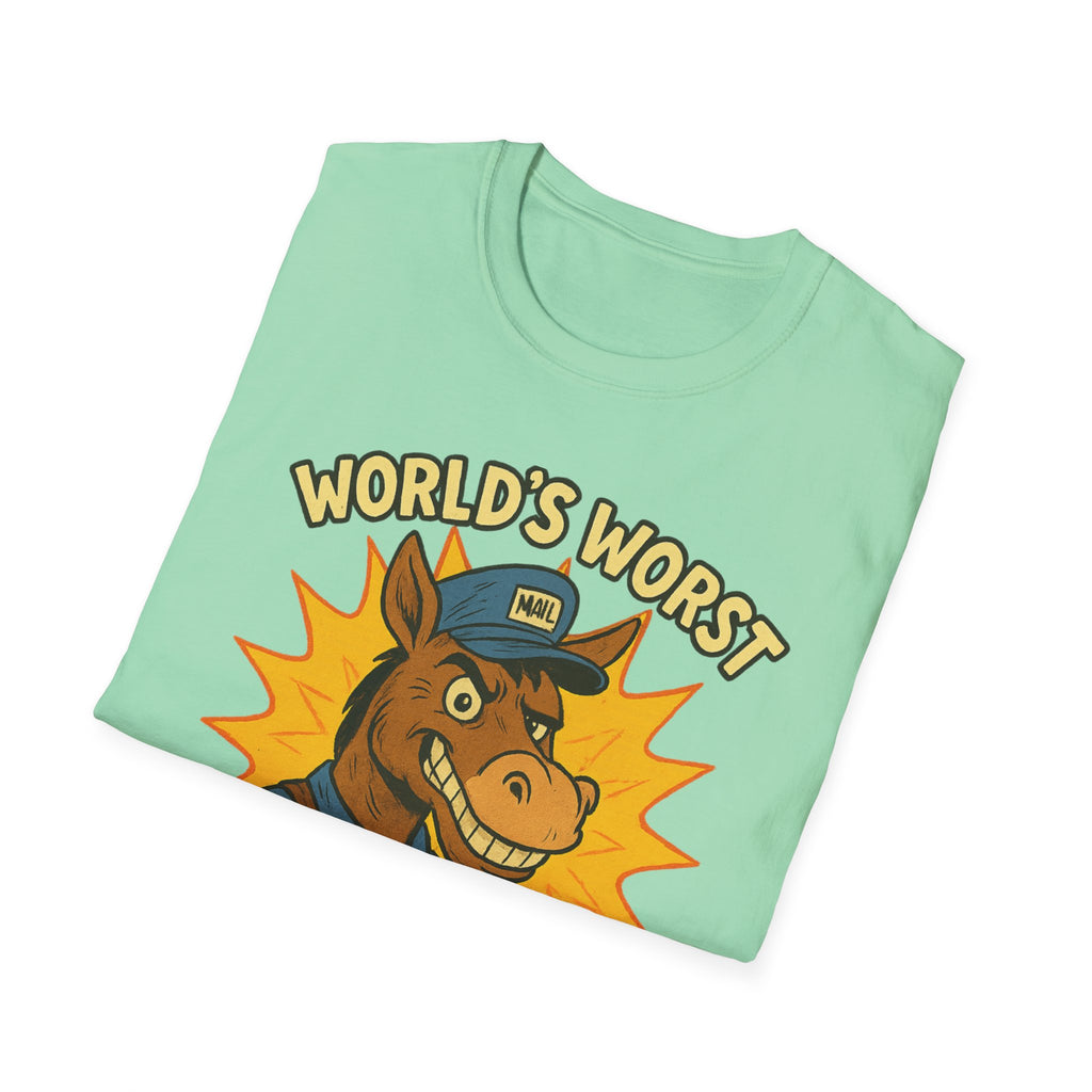 World's Worst Mail Carrier T-Shirt, Funny Gift for Mailman, Humorous Apparel, Quirky Work Tee, Unisex Softstyle Shirt
