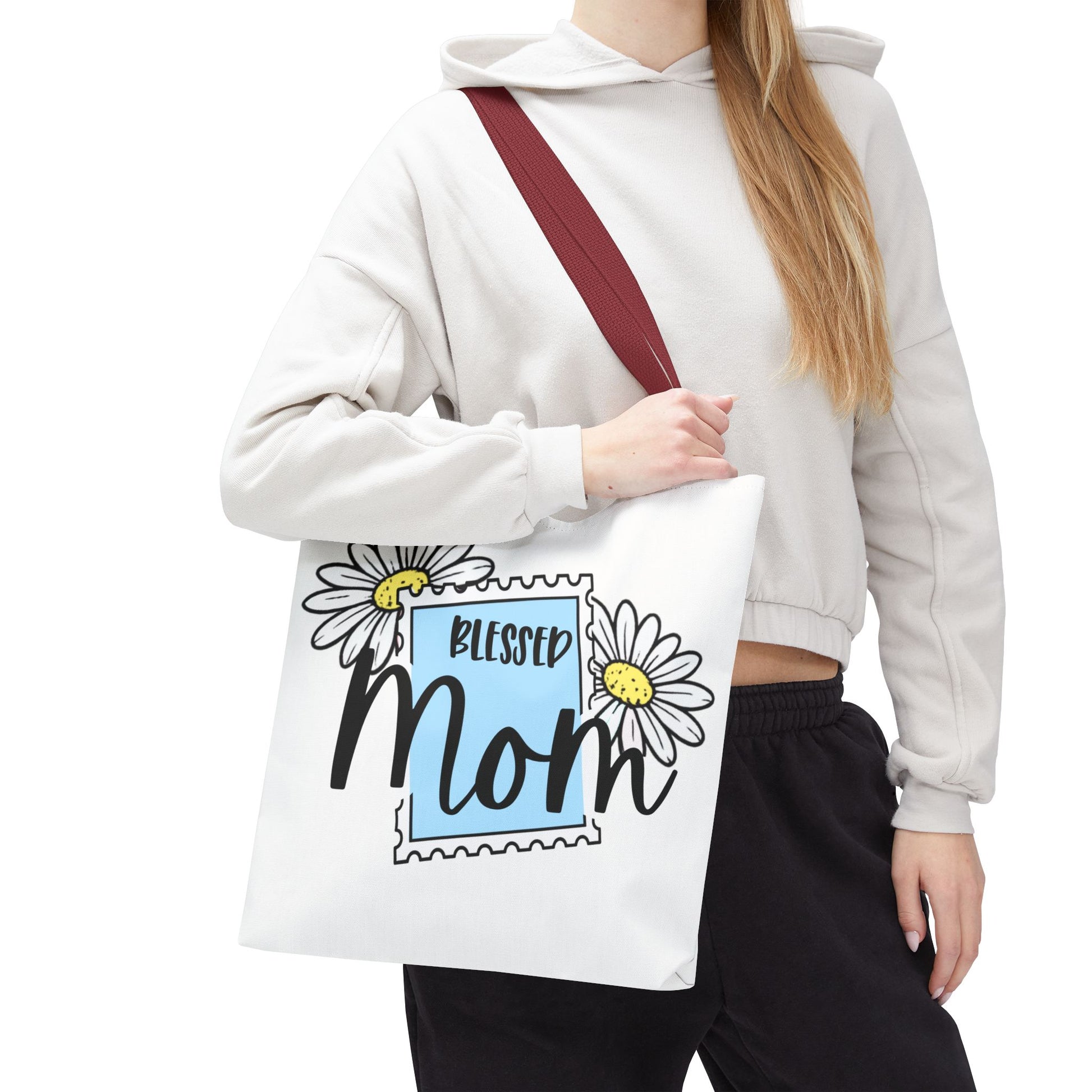 Blessed Mom Daisy Tote Bag — Floral Mother's Day Canvas Tote