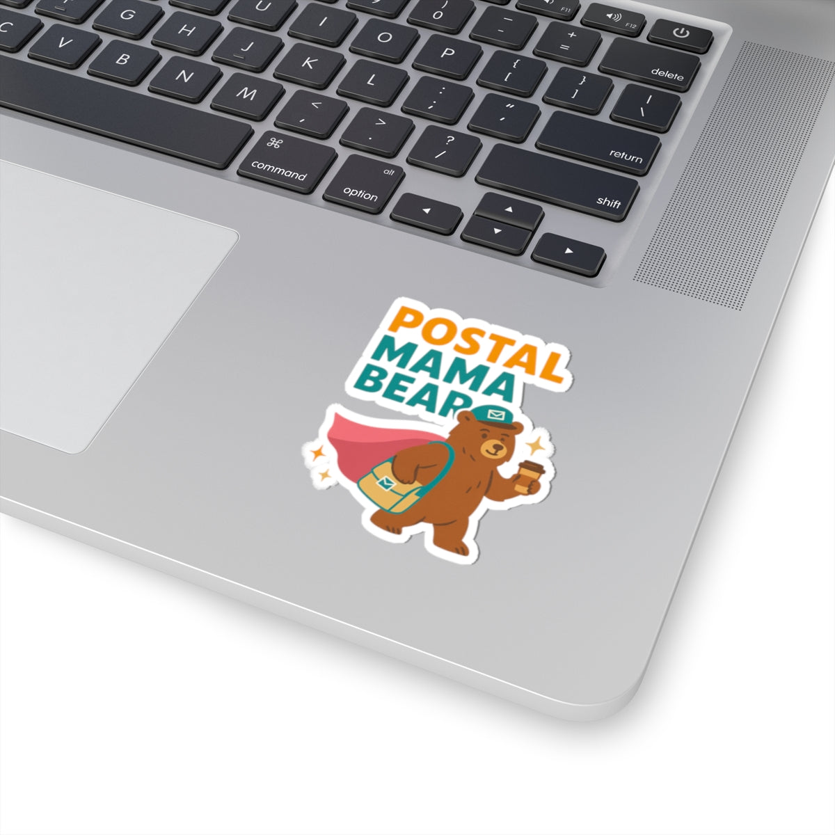Postal Mama Bear Kiss-Cut Stickers, Cute Animal Stickers, Postal Service Gifts, Bear Lover Stickers, Office Decor, Fun Laptop Decals