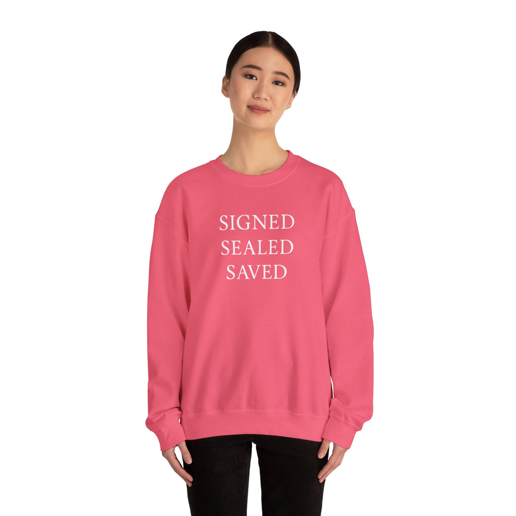 Signed Sealed Saved Crewneck Sweatshirt, Postal Workers Sweatshirts, Christian Sweatshirts, Gifts For Postal Workers, Gift Ideas.