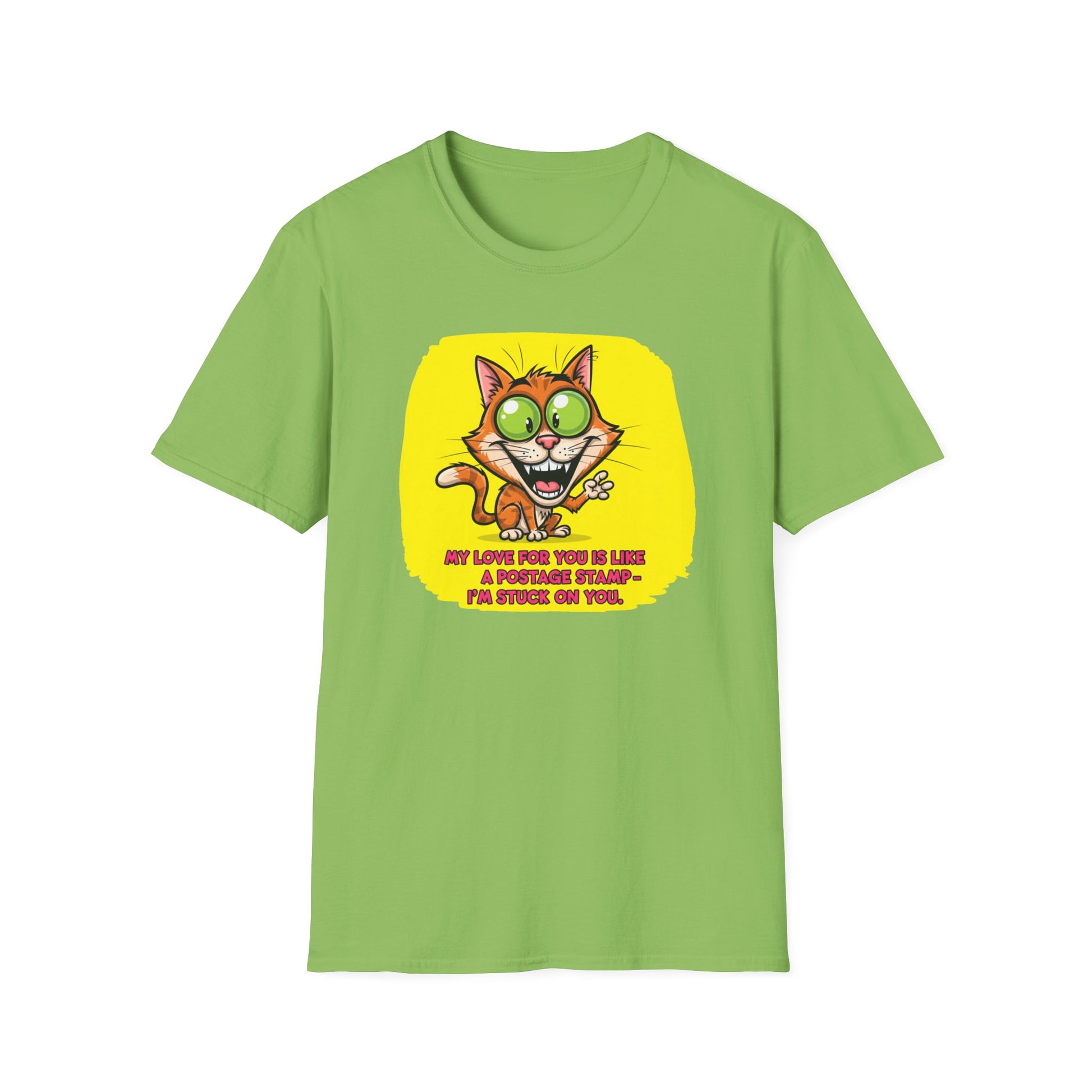 My Love For You Is Like- Funny graphic T-shirt for cat lovers with a touch of postal humor