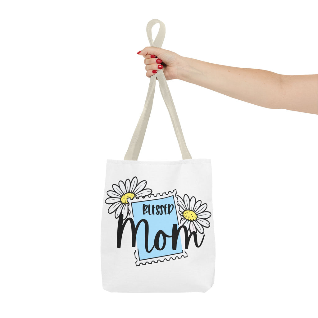 Blessed Mom Daisy Tote Bag — Floral Mother's Day Canvas Tote